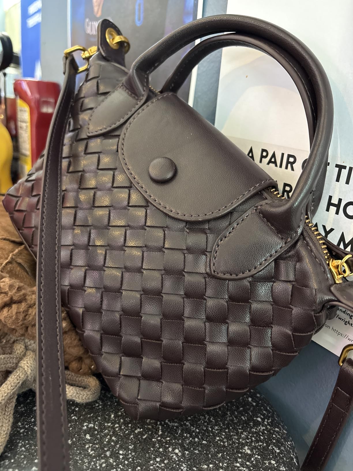 Mini Small Size Braided Luxury Leather Women's top Handle Handbag Fashion Travel Daily Satchel customer photo 1