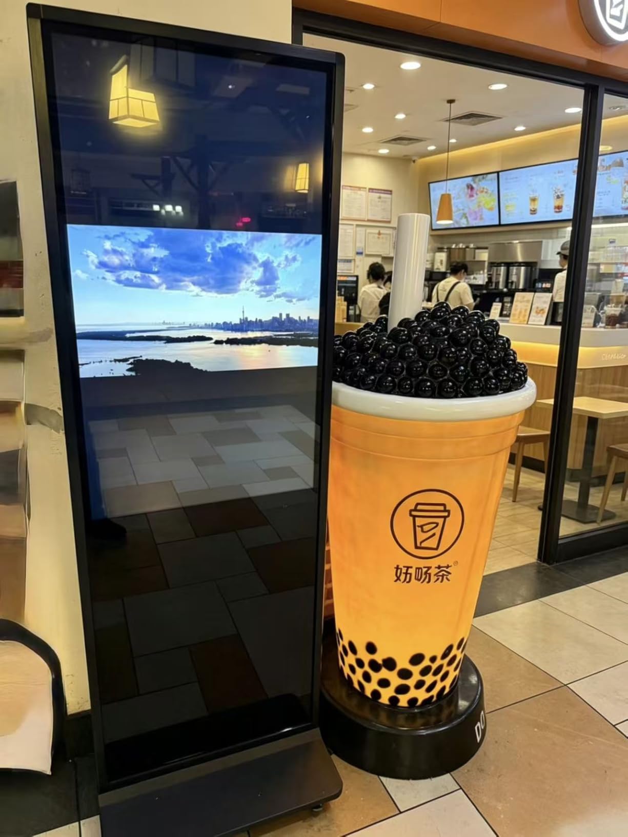 MWE 65 Inch 4K Touchscreen Kiosk, Indoor Floor Standing Digital Signage Displays, Advertising Display LCD Kiosk, Interactive Display Poster Android System with Auto Media Player, HDMI/USB/WIFI customer photo 1