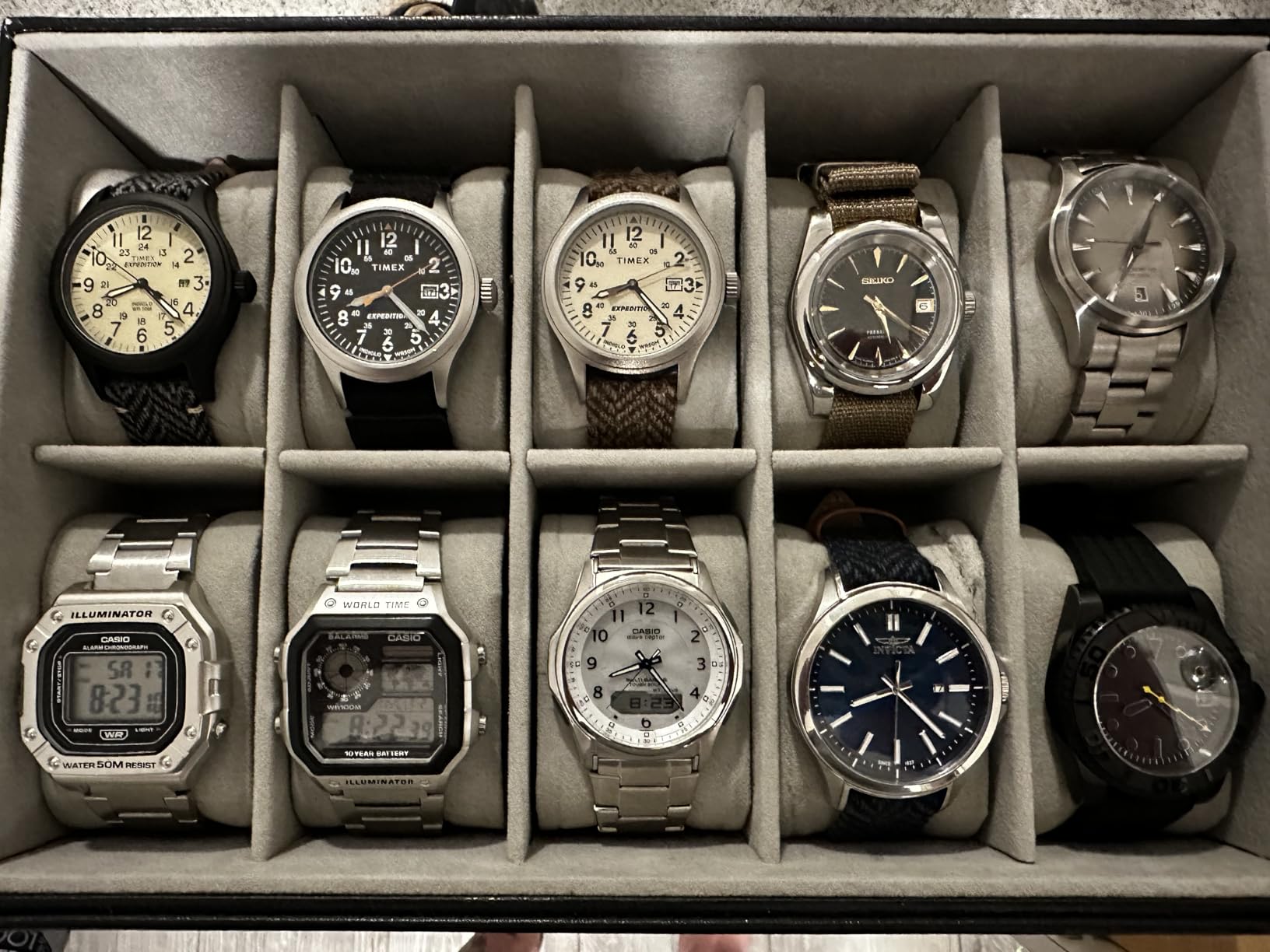 ProCase Watch Box, 12 Slot Mens Watch Case With Drawer, 2-Layer Watch Display Case With Glass Lid, Espresso customer photo 2