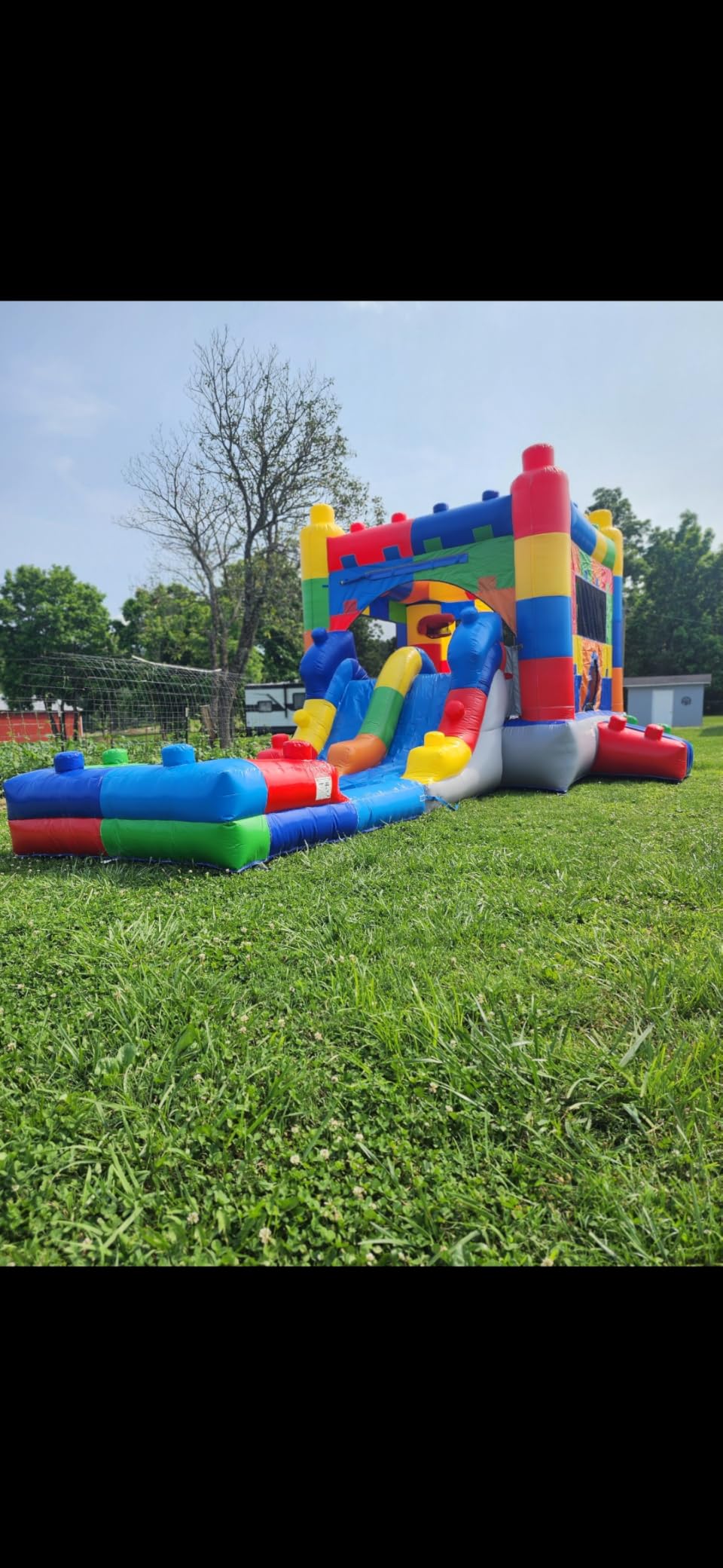 HeroKiddo 14'x26'x12' Block Party Bounce House with Dual Lane Slide; 100% Commercial Grade PVC Vinyl, with Basketball Hoop and Blower, Wet/Dry Fun for All Ages, Large Mesh Window for Easy Supervision customer photo 1