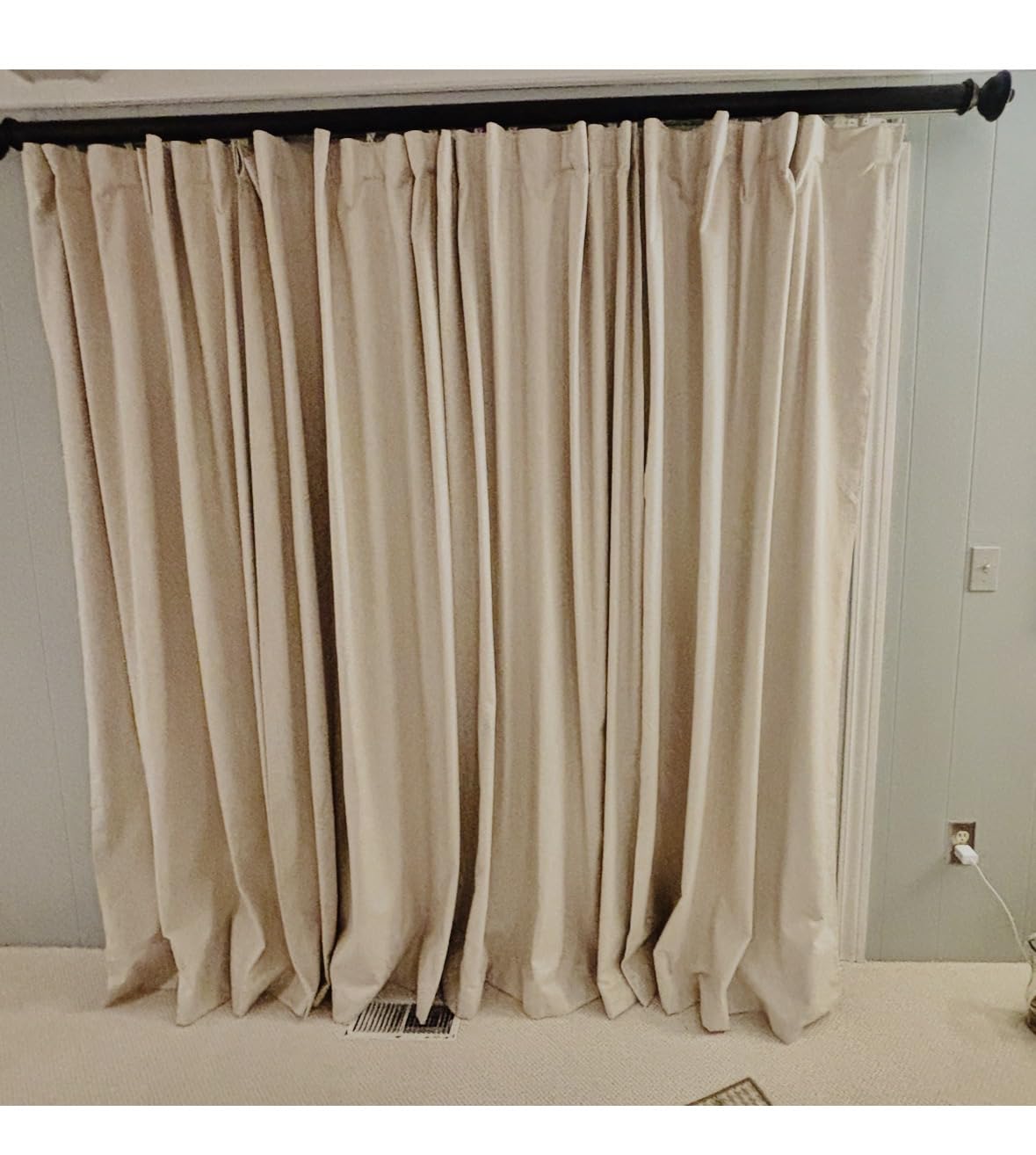 Flax Linen Curtains for Living Room 2 Panels Set, 8-3/4 ft Long Thick Burlap Look Decorative Blackout Curtains 105 inch Sound Drapes Noise Reducing Heavy Back Tab/Rod Pocket (W50 xL105) customer photo 2
