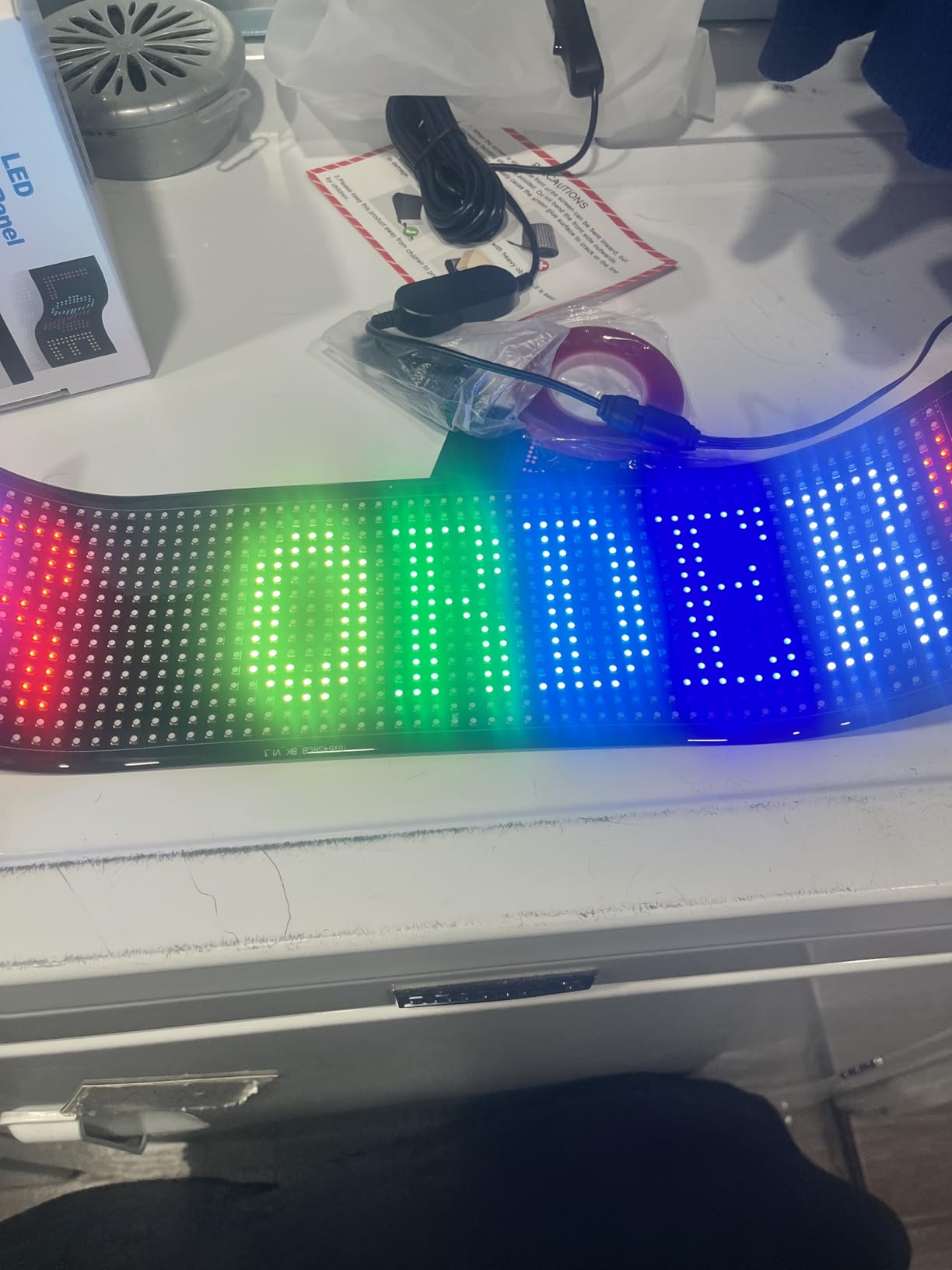 Programmable LED Sign | Message Scrolling Display for Indoor | Flexible Advertising Sign | Bluetooth APP | Custom Editor Animations/Text/Graffiti (27