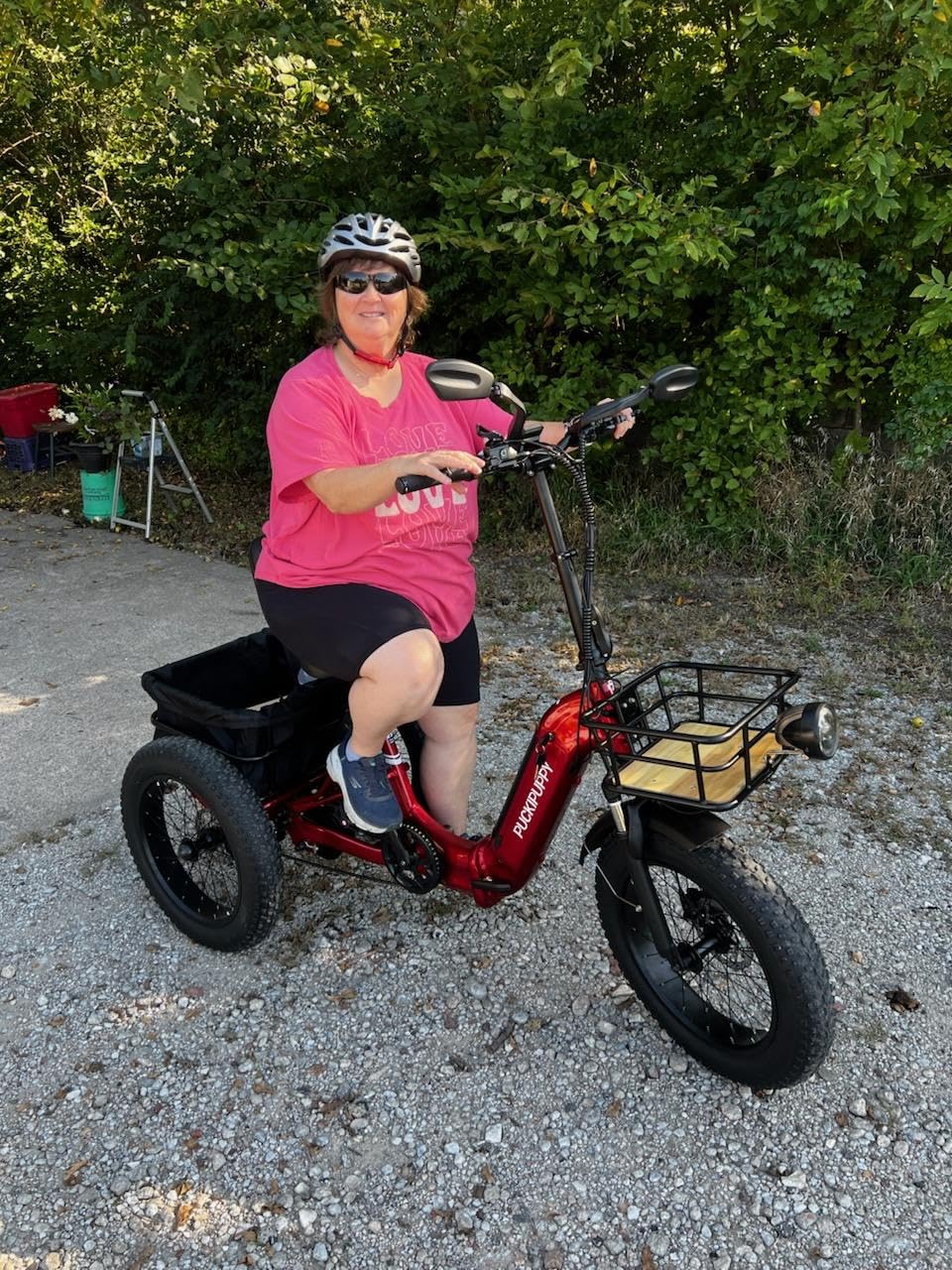 Dual Battery Electric Tricycle with 110-Mile High Range, 960W Peak Motor Pickup Class Trike, 500lb Load Capacity, 20'' Fat Tires and Large Basket for City and Mountain Trails, Husky Plus customer photo 2