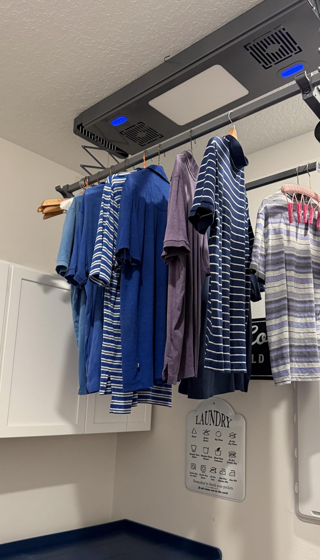 Ceiling Mounted Clothes Electric Ceiling Drying Rack 110V-120V, Ceiling Clothesline with Built-in Timer Heater,withDrying/Remote and Light 24W for Laundry/Indoors/Garage customer photo 2
