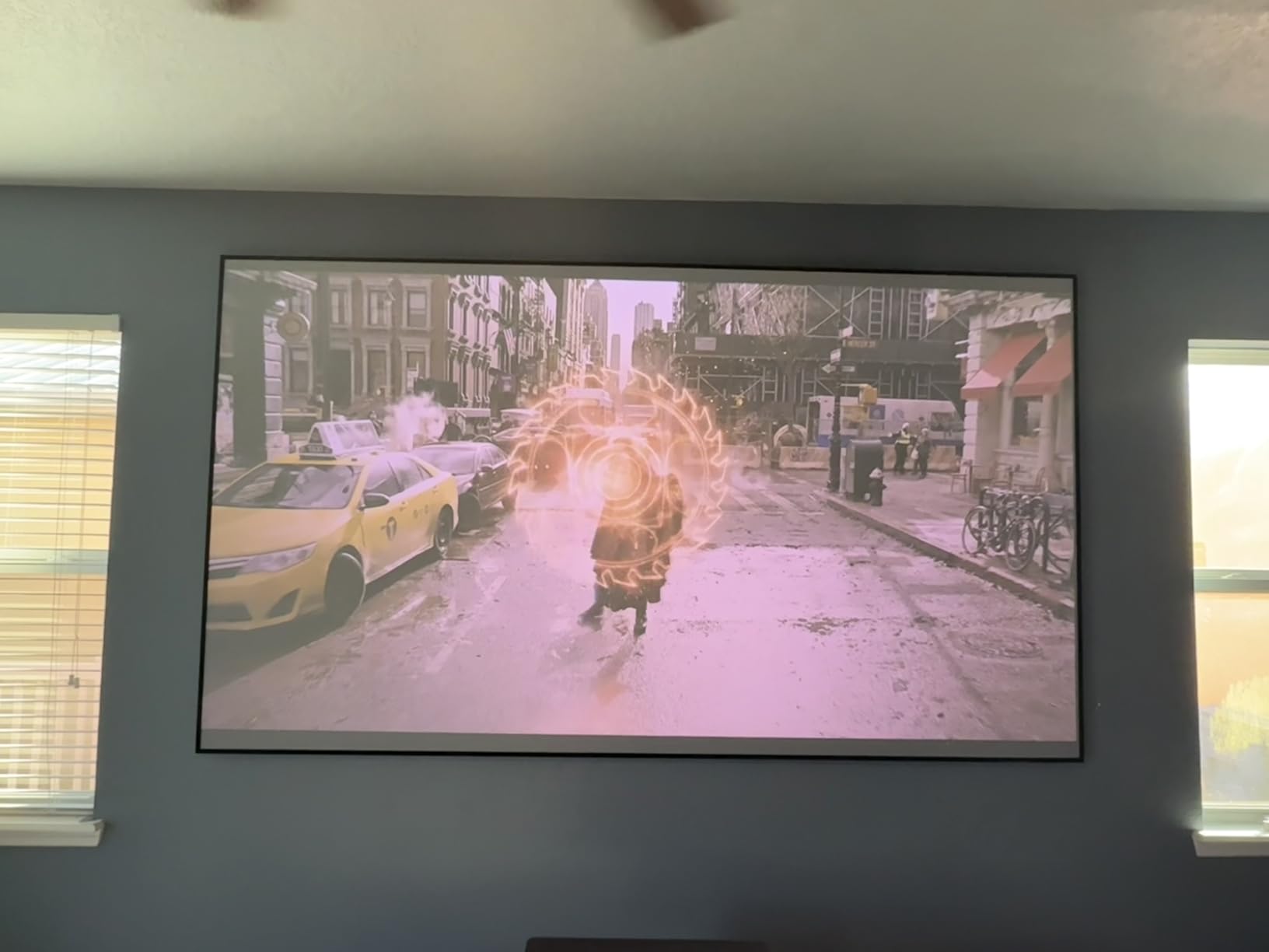 ALR Screen for UST Projector, 120 inch ALR Fixed Frame Projector Screen Wall Mount 16:9 8K/4K 3D, Grey Projection Screen, 0.39 inch Ultra-Narrow Bezel for Movies and Games customer photo 2
