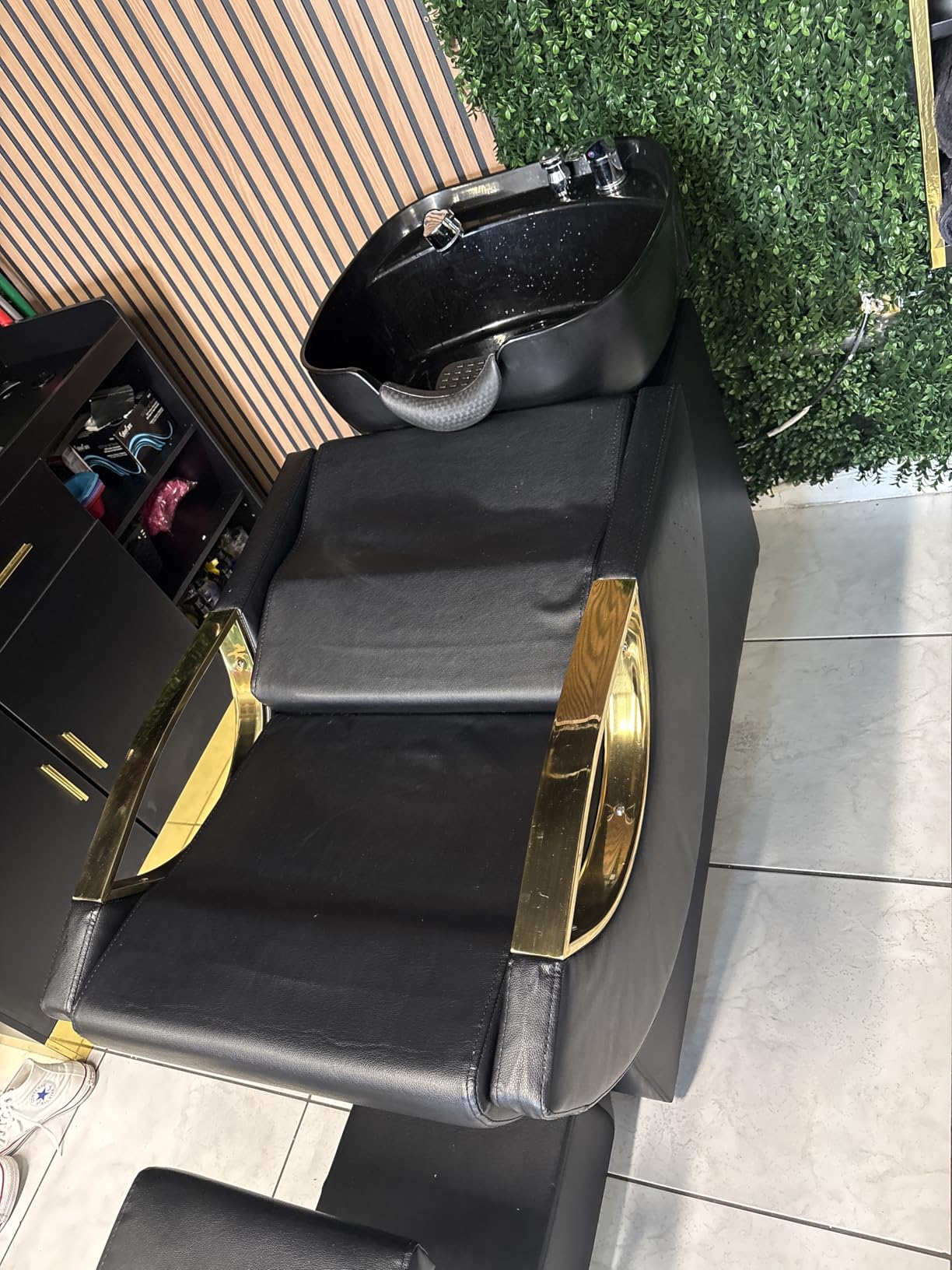 Shampoo Bowl and Chair Set for Salon, Seogwisam Backwash Barber Chair with ABS Plastic Shampoo Bowl and Independent Footrest customer photo 2
