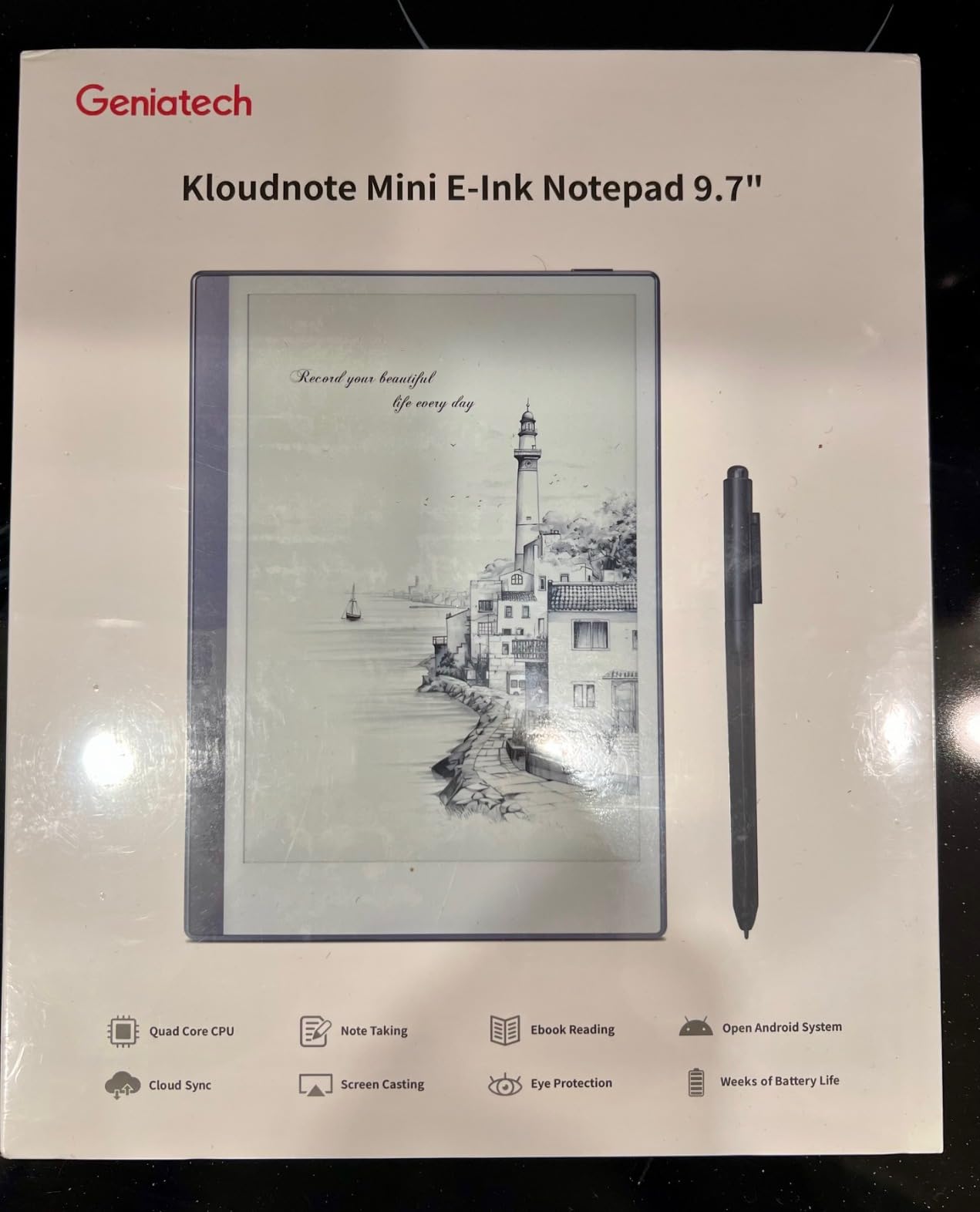 Android E-Ink ePaper Tablet, Paperwhite eBook Reader Digital Notebook for Note Taking, Drawing Paper White Graphics Notepad with Stylus and Case, Cloud Sync and Screen Casting - Model Mini 9.7