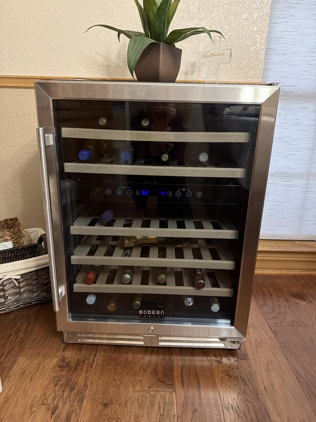 BODEGA 24 Inch Wine Cooler-46 Bottles Dual Zone Wine Fridge, 41-68°F Wine Refrigerators Free standing, Built-in Compressor Mini Fridge for Home, Kitchen, Office, Bar customer photo 1