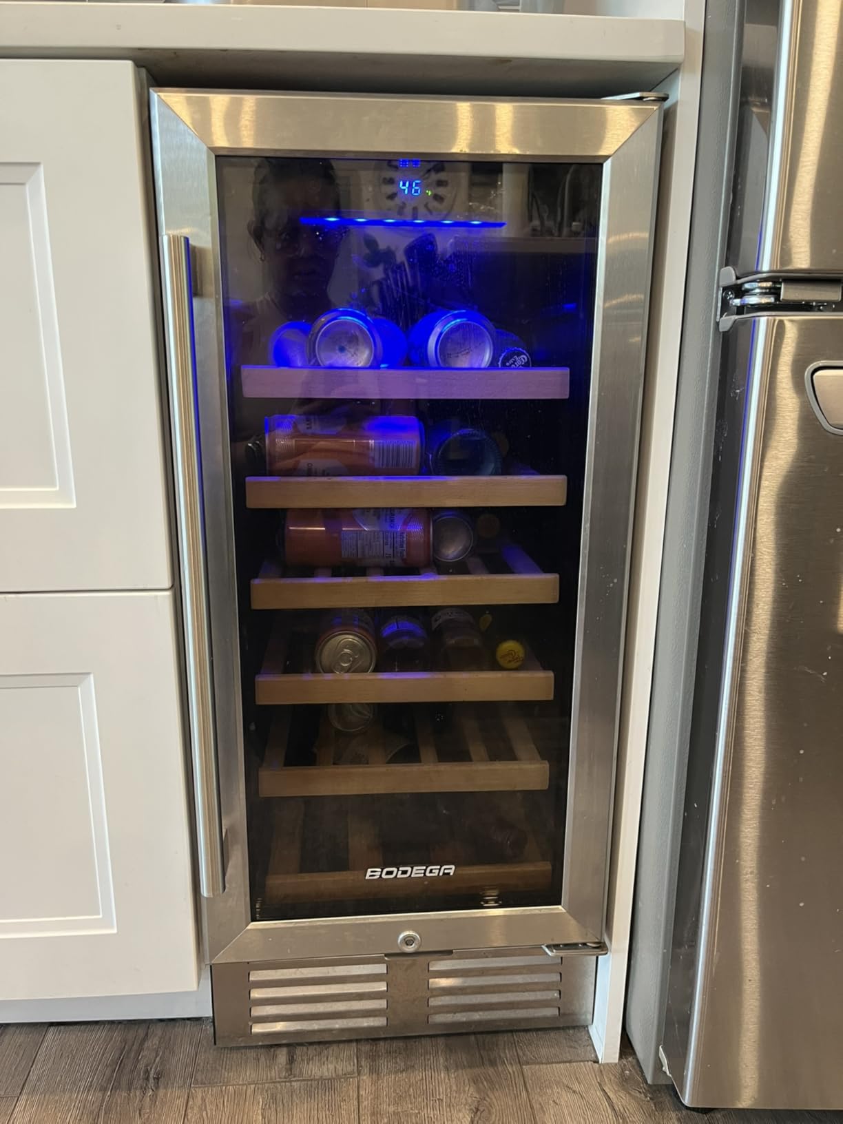 BODEGA 24 Inch Wine Cooler-46 Bottles Dual Zone Wine Fridge, 41-68°F Wine Refrigerators Free standing, Built-in Compressor Mini Fridge for Home, Kitchen, Office, Bar customer photo 2