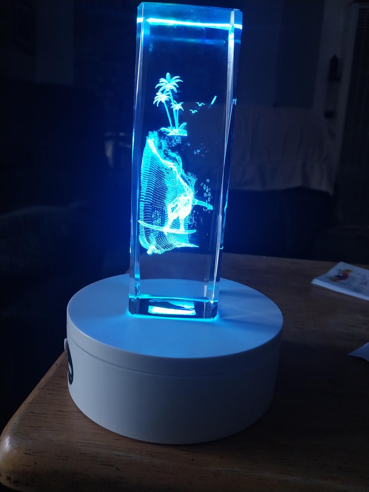 YVV LED Rotating Display Stand, 360 Degree Automatic Mute Rotating Turntable with Colorful Lights, 4.72in customer photo 1