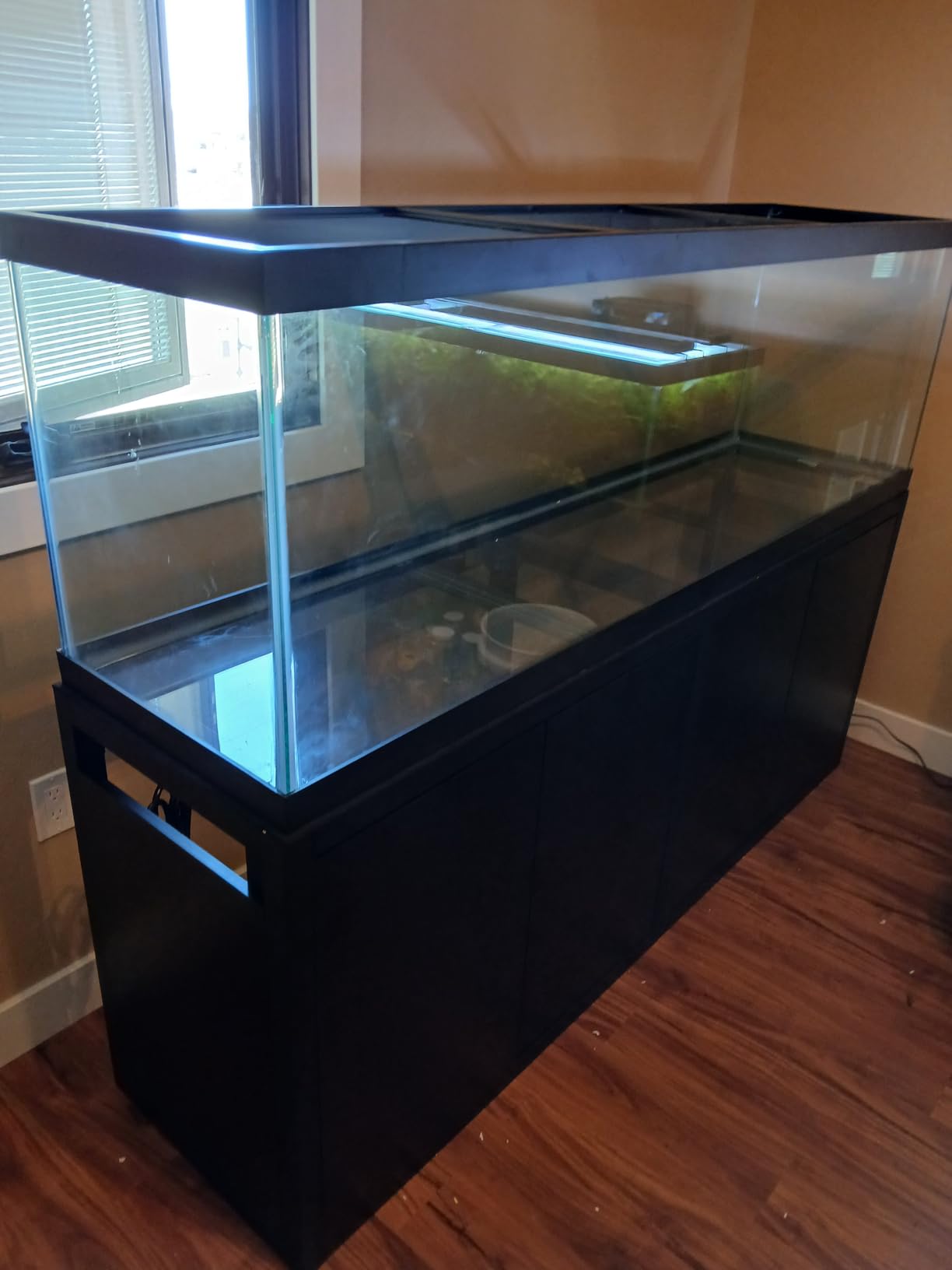 GDLF 125-150 Gallon Fish Tank Stand, Heavy Duty Metal Aquarium Stand with Power Outlet and Cabinet for Fish Tank Filters and Accessories, 72.8