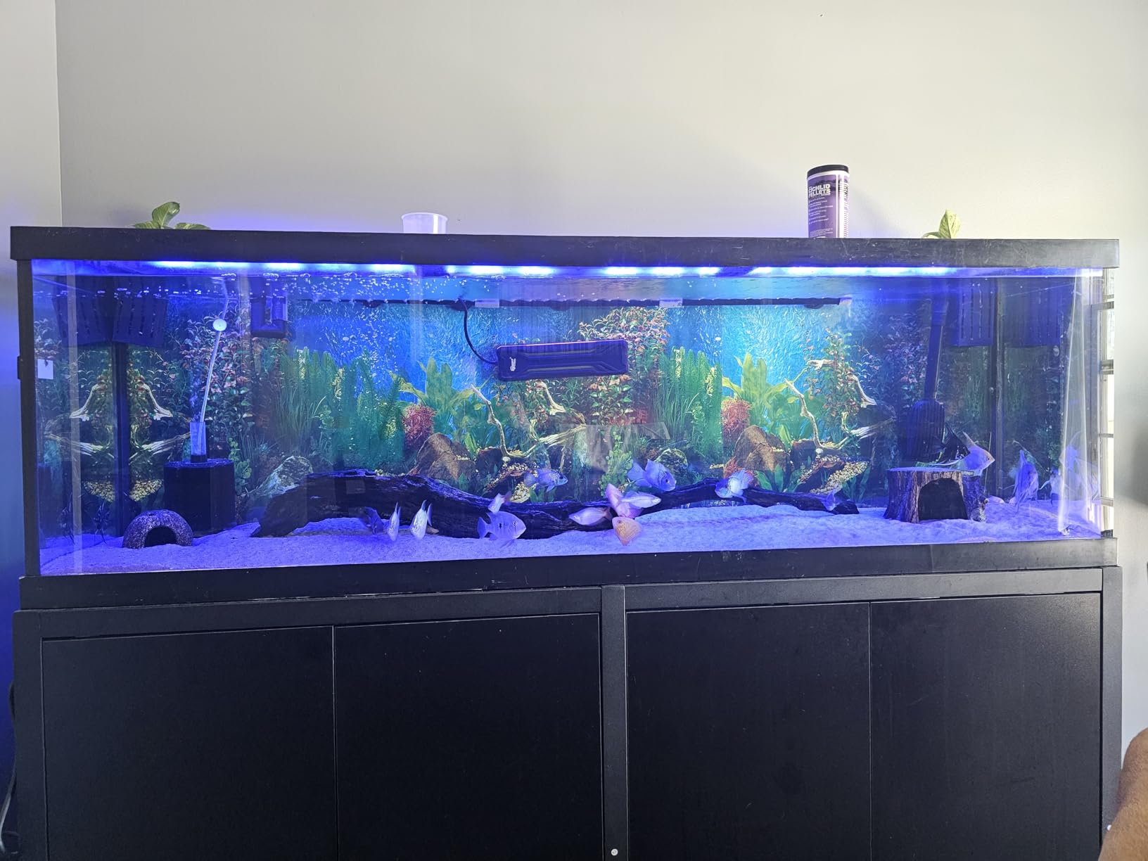 GDLF 125-150 Gallon Fish Tank Stand, Heavy Duty Metal Aquarium Stand with Power Outlet and Cabinet for Fish Tank Filters and Accessories, 72.8