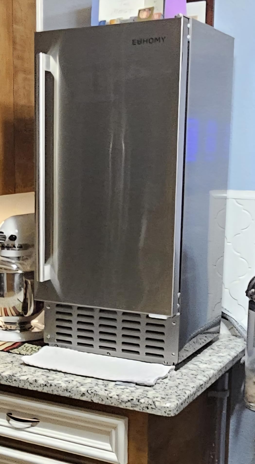 EUHOMY Under Counter Nugget Ice Maker Machine, 70Lbs/Day, Built-in Freestanding Ice Maker with Double Ice Baskets, Self-Cleaning & 24H Timer Ice Machine, for Home Use(Silver) customer photo 2