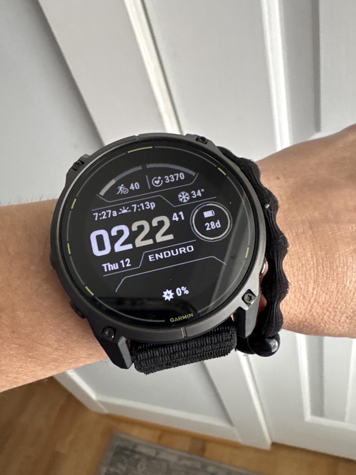 Enduro 3 - 51 mm, Solar, Sapphire, Ultraperformance GPS Smartwatch, Extreme Battery Life, Detailed Mapping, Built-in LED Flashlight, Carbon Gray DLC Titanium with Black UltraFit Nylon Strap customer photo 1