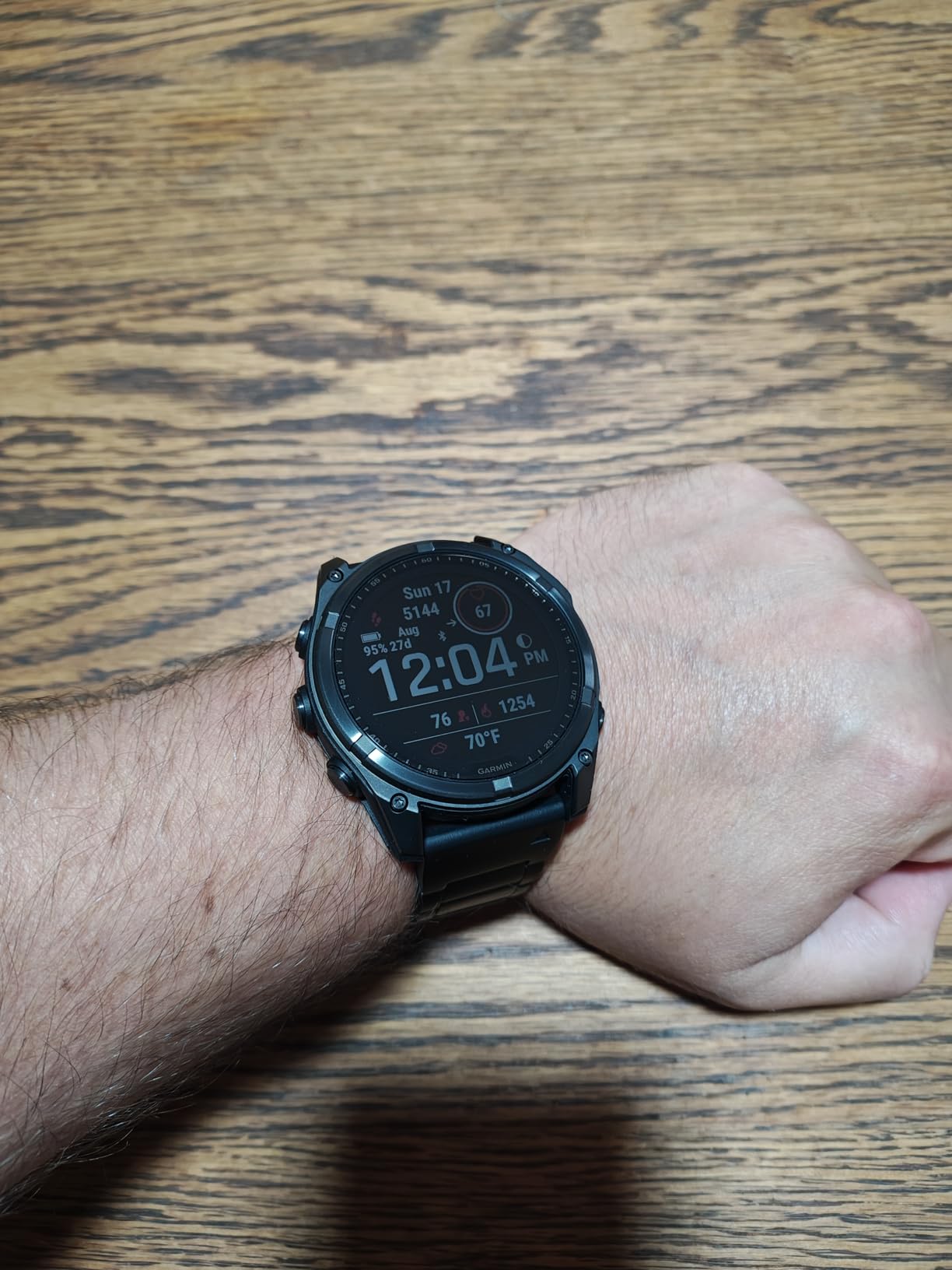 fēnix 8 - 51 mm, Solar, Sapphire, Premium Multi-Sport GPS Smartwatch, Long-Lasting Battery Life, Dive-Rated, Built-in LED Flashlight, Carbon Gray DLC Titanium with Pebble Gray Band customer photo 1