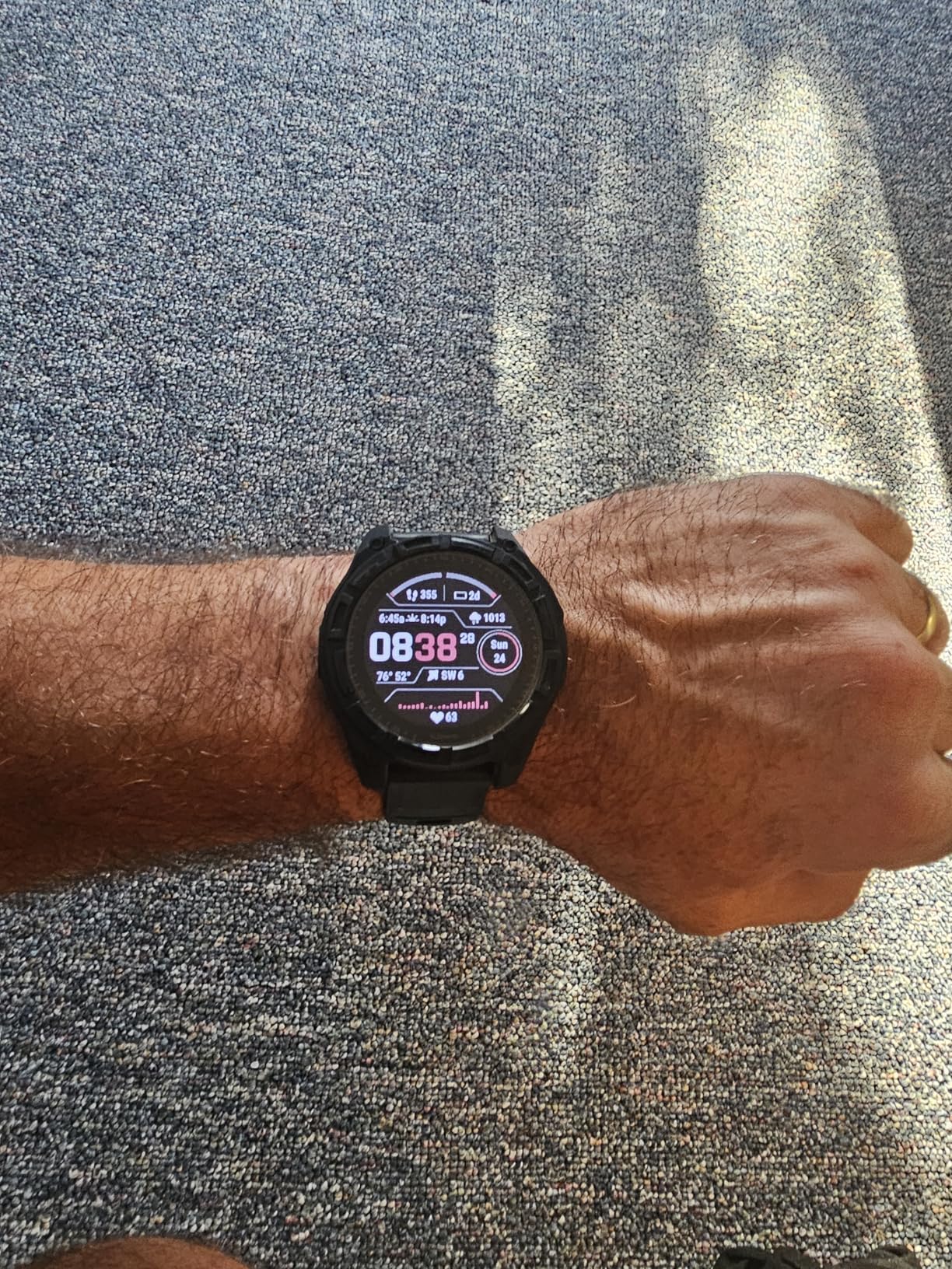 fēnix 8 - 47 mm, Solar, Sapphire, Premium Multisport GPS Smartwatch, Long-Lasting Battery Life, Dive-Rated, Built-in LED Flashlight, Carbon Gray DLC Titanium Bezel Black/Pebble Gray Silicone Band customer photo 1