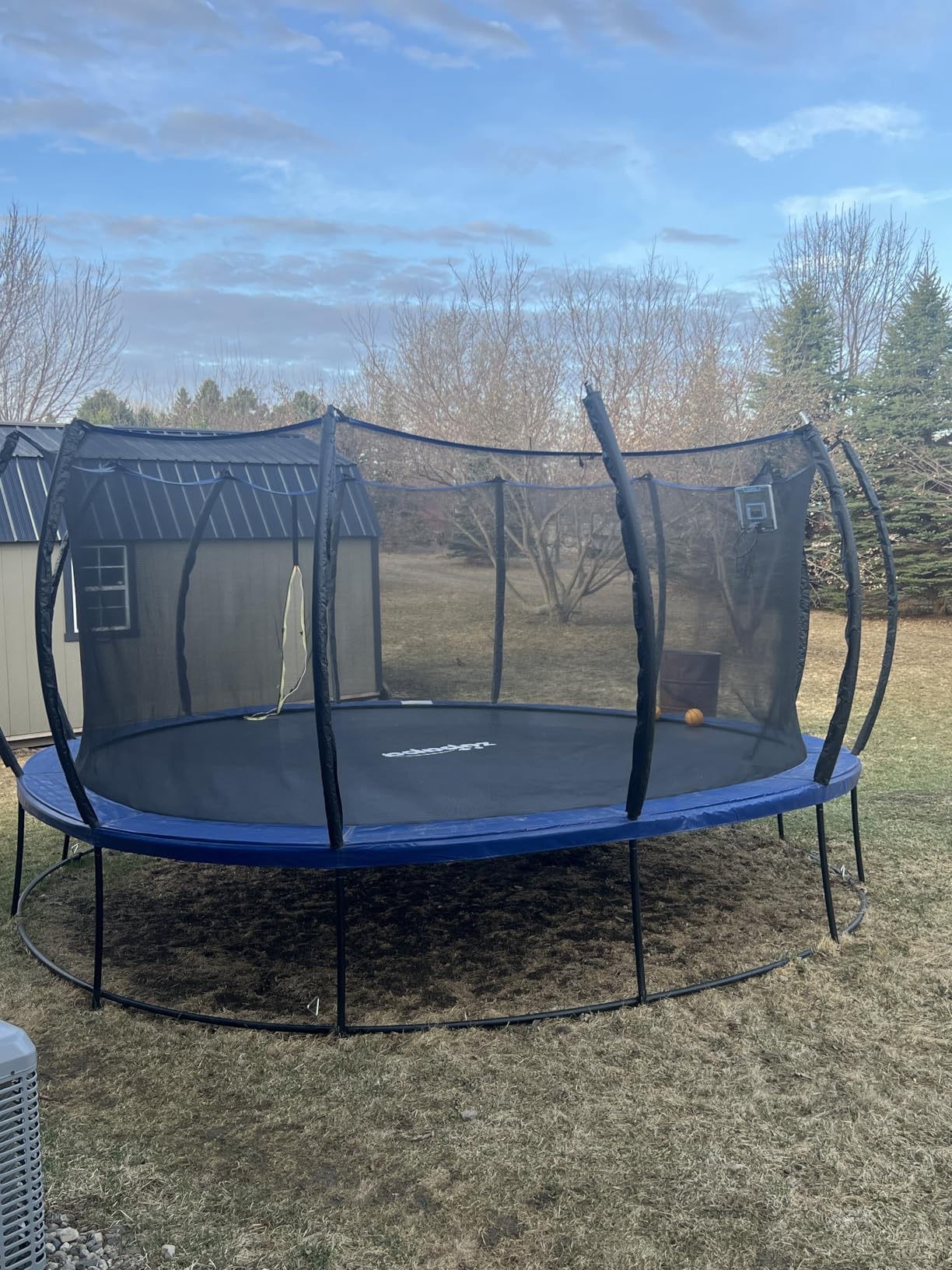 1800LBS Capacity Double Frame Trampoline 16FT No-Gap Safety Design Curved Poles & Basketball Hoop customer photo 1