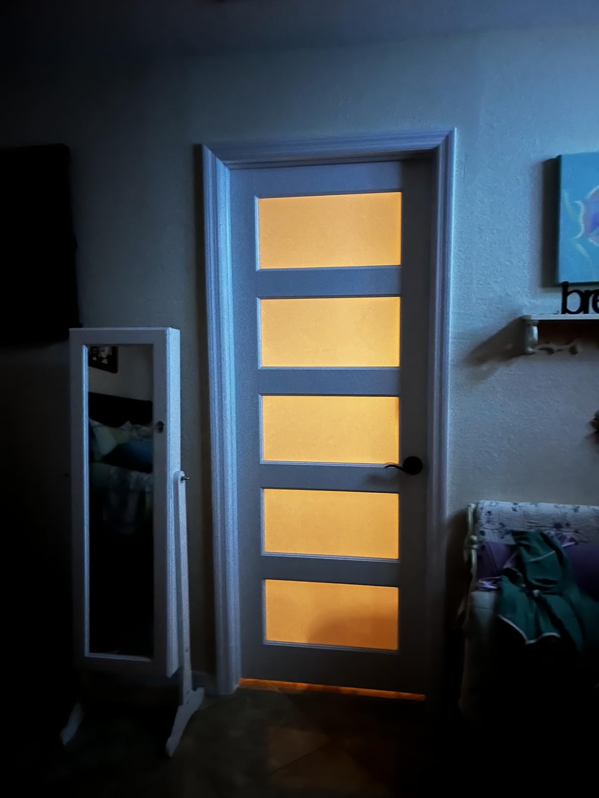5-Panel Frosted Glass Interior Door Slab, 36 x 80 Slab Door for French Closet Doors, Solid Core Pre-Assembled Panel Certified, Single 80 inch Barn Doors for Pantry customer photo 2