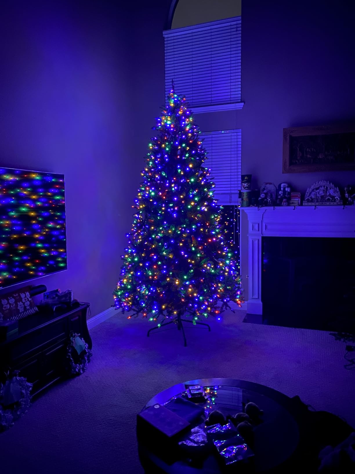 Christmas Tree 9 ft Pre-Lit White and Multi-Color Premium LED Lights - Artificial Full Christmas Tree Includes Stand, Remote, and Free Bag customer photo 1