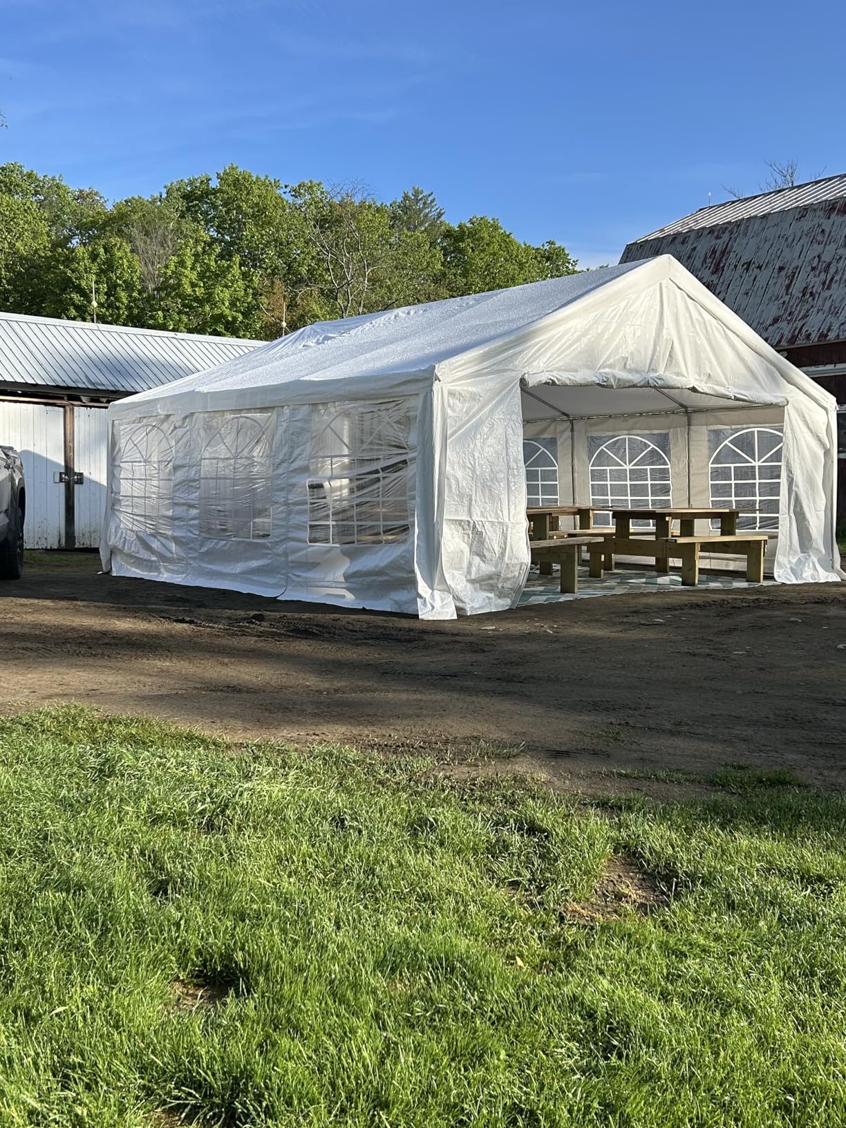 GARTOO 20' x 20' Heavy Duty Party Tent - Outdoor Wedding Gazebo Event Shelter Canopy with Removable Sidewall & 4 Sand Bags customer photo 1