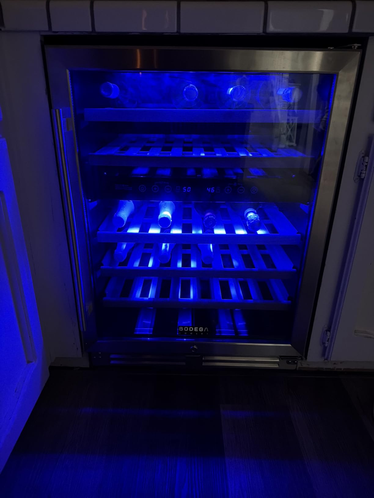 BODEGA 24 inch Wine Cooler, 46 Bottle, Under Counter Wine Cooler 24'' with Adjustable Shelves, Built-in Wine Refrigerators Free standing, Energy Efficient, Dual Zone Wine Fridge customer photo 1