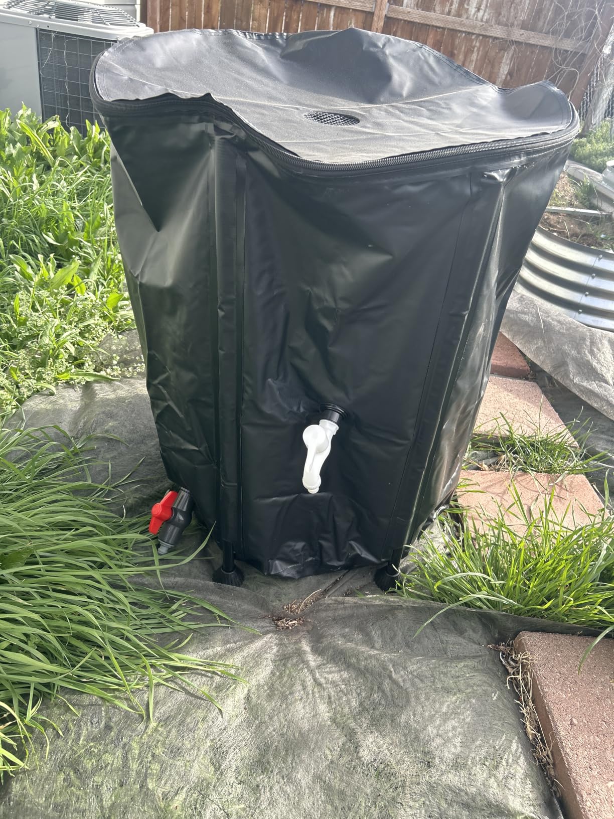 Collapsible Rain Barrel Water Storage Containers - 53 Gallon Portable Rainwater Collect System Water Tank to Collect Rainwater from Gutter Downspout Water Catcher with Spigots, Filter & Overflow Kits customer photo 2