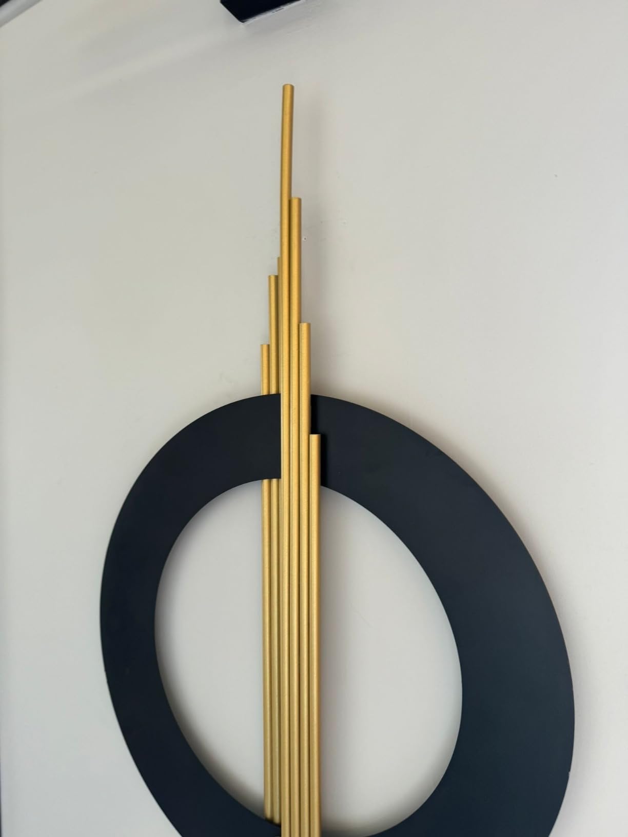 Geometa 3D Large Black and Gold Metal Wall Art, Living Room Wall Decor, Geometric Wall Art, 39 x 19 inches customer photo 2