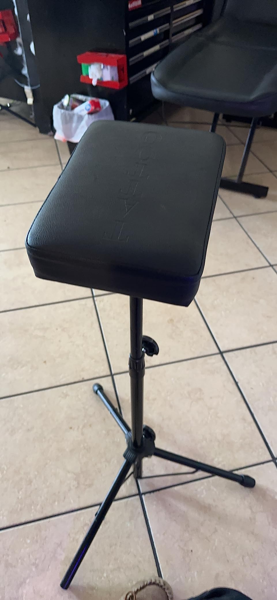 Tattoo Armrest Stand Legrest Bracket, Tattoo Arm Rest with Non-Slip Base, Height Adjustable, Tiltable, Thickened Black Leather Cushion with Tattoo Supplies Storage Panel customer photo 2