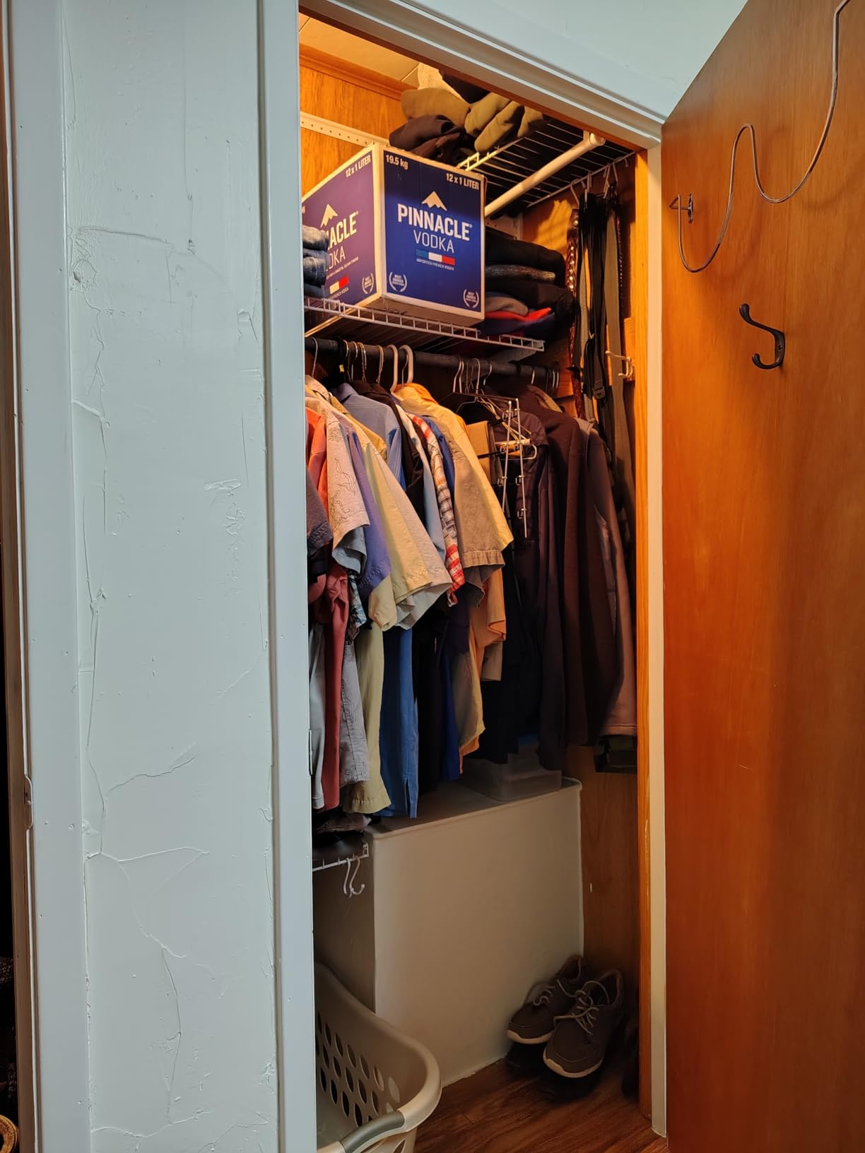 SONGMICS HOME Closet System, Closet Insert Organizer, 2 ft, Adjustable Metal Shelving Unit with 2 Hanging Rods, 2 Shelves, and Hooks, for Pantry Mudroom Garage Basement, Cloud White URGR030W01 customer photo 1