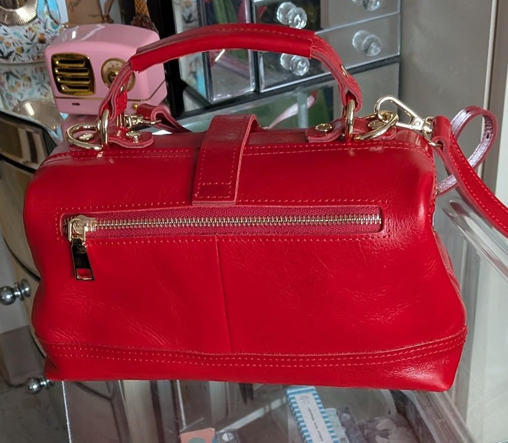 CONTACTS Genuine Leather Doctor Bag for Women Top Handle Purse Satchel Handbag Vintage Shoulder Bag customer photo 1