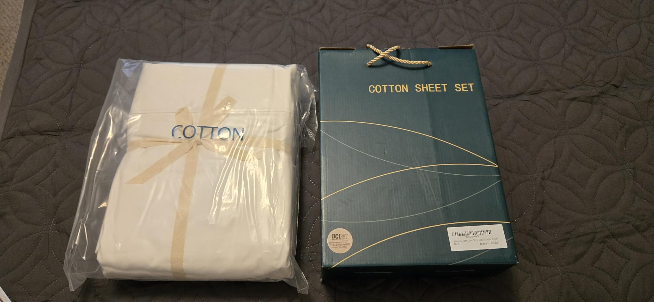 Shilucheng 100% Egyptian Cotton Queen Size Sheets Set - 1000 Thread Count, Luxury Cotton Bed Sheets, Breathable & Cooling Bedding and Pillow Cases, 16 Inch Deep Pocket - 4 Piece (White, Queen) customer photo 2