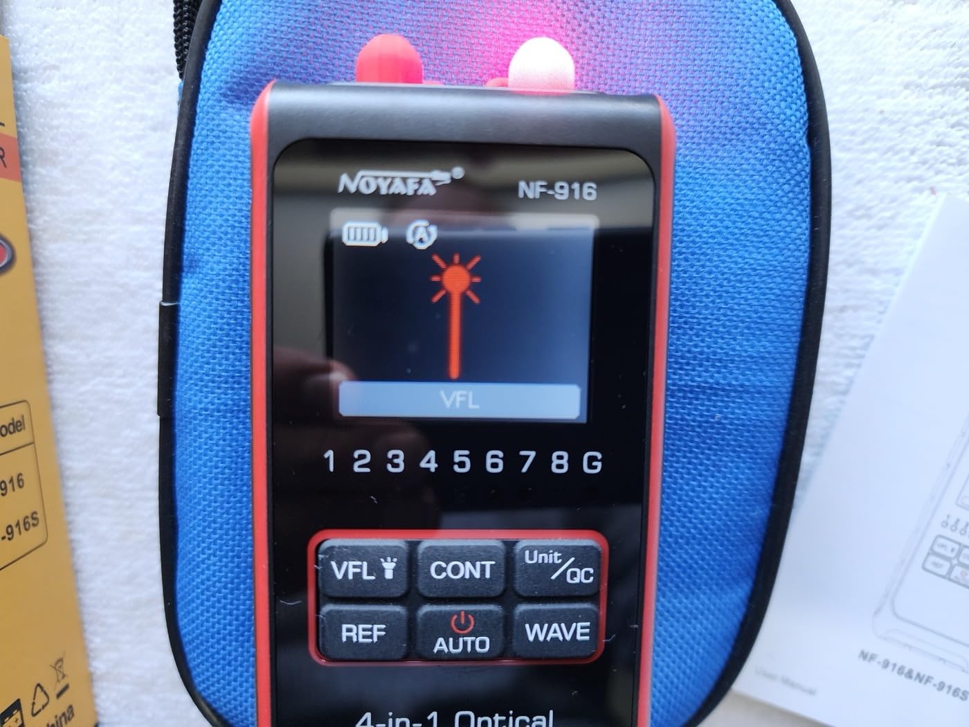 8in1 OTDR Multifunction OTDR Fiber Optic Tester, Handheld Optical Power Meter 1310/1550nm SM Mini Fiber Optic Analyzer 24/22 dB with OPM/OLS/VFL/RJ45 Test Rang 10m-60Km FC/SC Connector customer photo 1