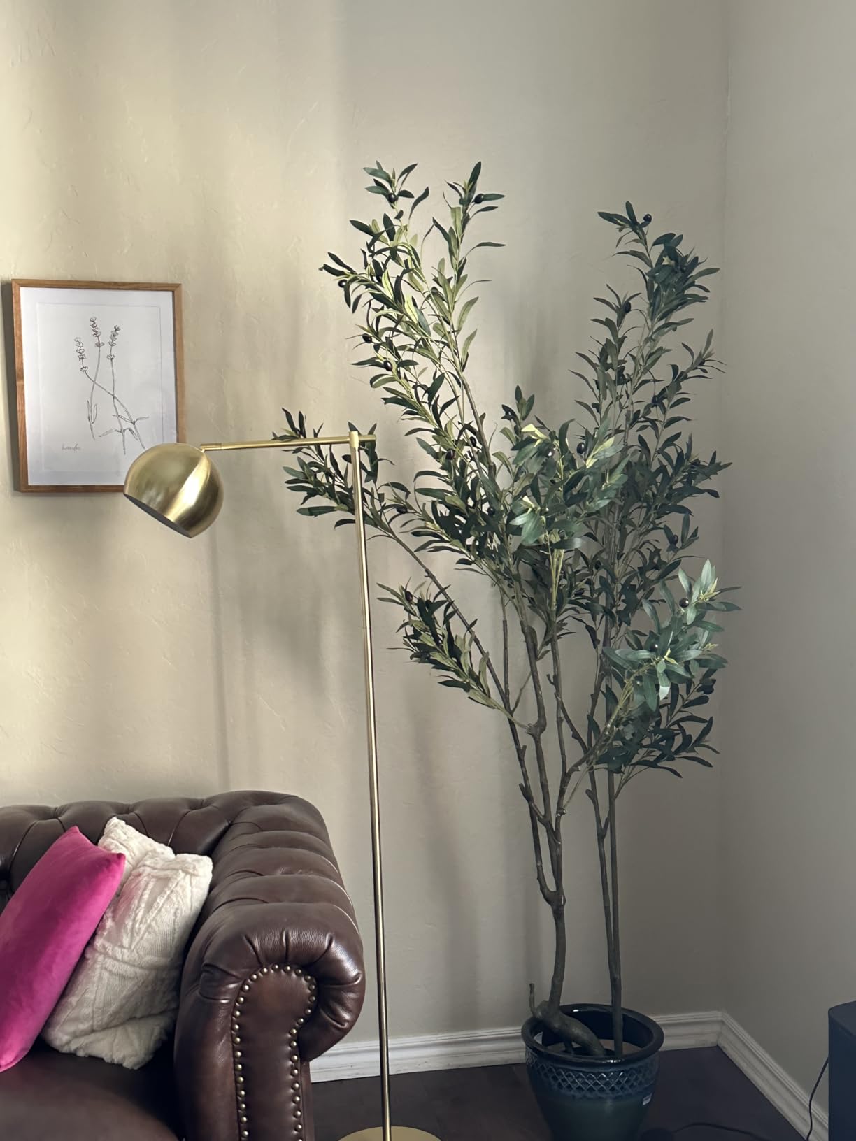 Faux White Cherry Blossom Tree 6ft(74in) Tall Artificial Plant Home Decor Handmade Natural Fake White Flower Tree for Wedding Realistic Silk Cherry Plant in Pot for Living Room,Office,Outdoor Decor customer photo 2
