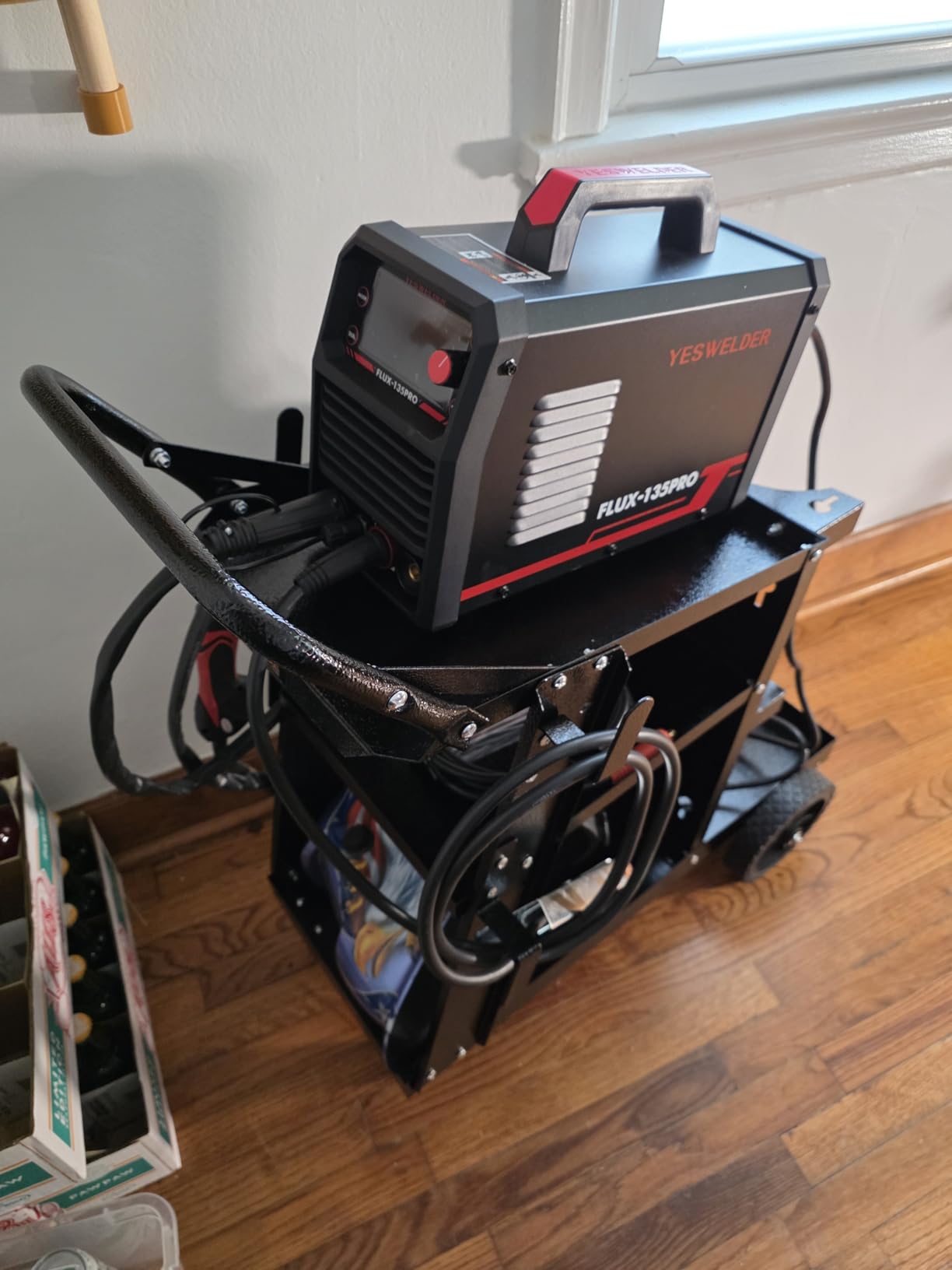 VEVOR Welding Cart, 2 Drawers Welder Cart Heavy Duty with Anti-Theft Lockable Cabinet, 350LBS Static Weight Capacity, 360° Swivel Wheels, Tank Storage Safety Chains for MIG TIG Welder, Plasma Cutter customer photo 2