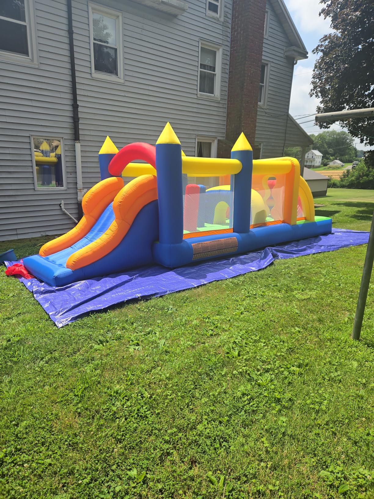 HuaKastro 20.5FT(L) Extended Inflatable Obstacle Course Bounce House for Kids Party Easter Event, with Various Obstacles: Tunnel, Crossing Wall, Jungle, Jumping Area, Climbing Wall and Slide customer photo 2