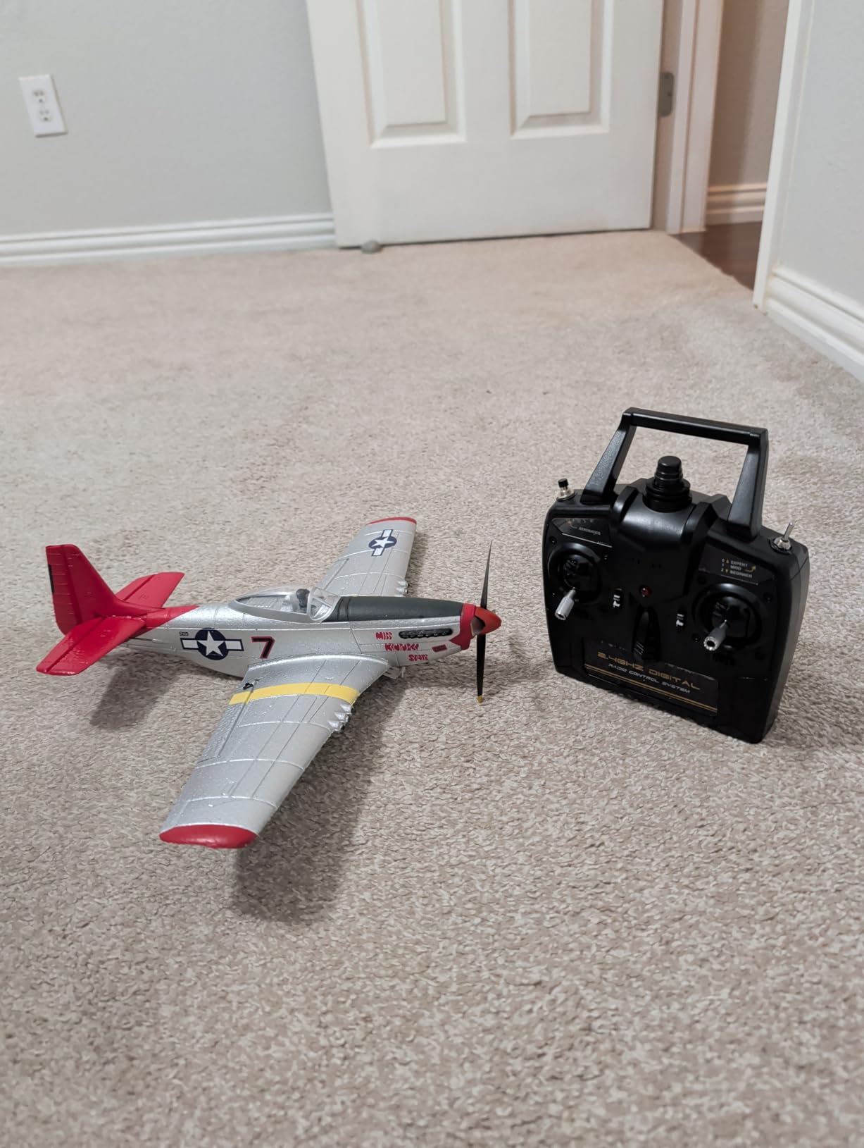 LEAMBE Brushless 4 Channel RC Plane, Ready to Fly Aerobatic Aircraft, Easy Control for Beginners, P51 Mustang RC Airplane for Adults Green customer photo 1