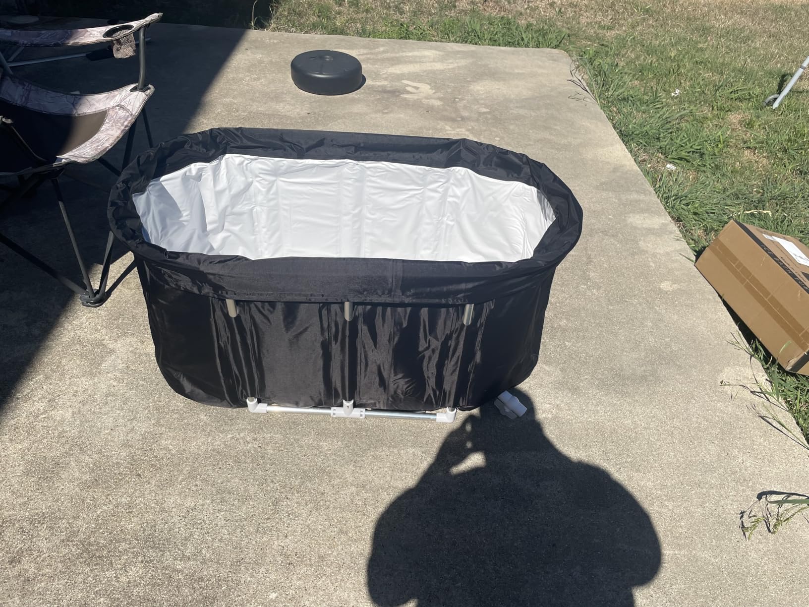 Tomaje Upgrade 129 Gal XL Large Oval Ice Bath Tub for Athletes, Collapsible Cold Plunge Tub - Multiple Layered for Post-Exercise Recovery, Portable Bathtub for Home, Gyms, Indoor, Outdoor use customer photo 2