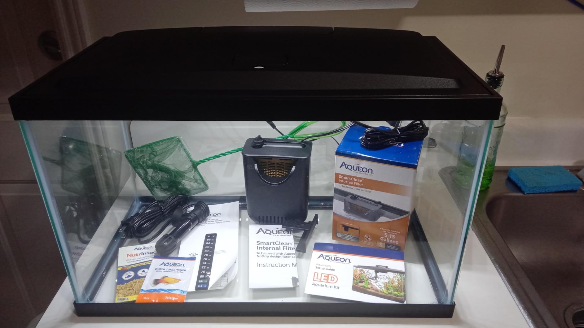 Aqueon Aquarium Starter Kit with Smart Clean Filtration and LED Lighting, Freshwater and Saltwater Fish, 20-Gallon customer photo 2