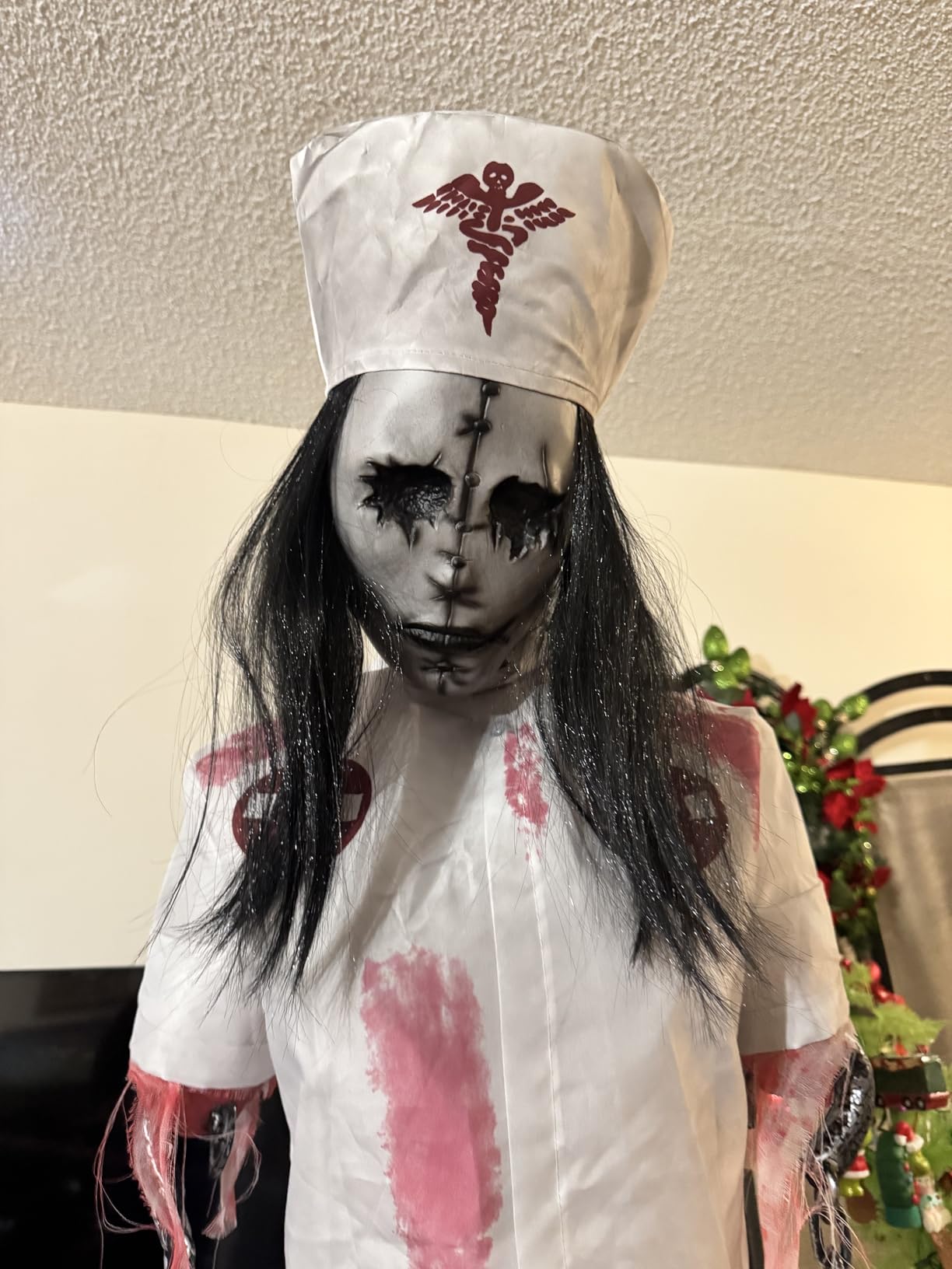 Haunted Hill Farm Life-Size 2.9-Ft Animatronic Gravely Granny by Tekky Halloween Decoration with Motion-Activated Sounds customer photo 1