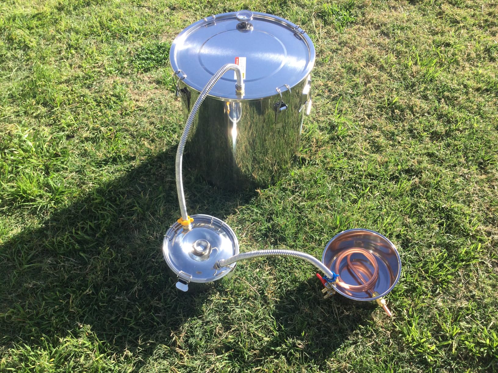 CAMMOO 3 Pots 13.2Gal/50L Moonshine Still Kit Complete with Thumper and Condenser, Thermometer, Submersible Pump, Stainless Steel Alcohol Distiller Home Brewing Kit for DIY Whiskey Wine Brandy customer photo 1
