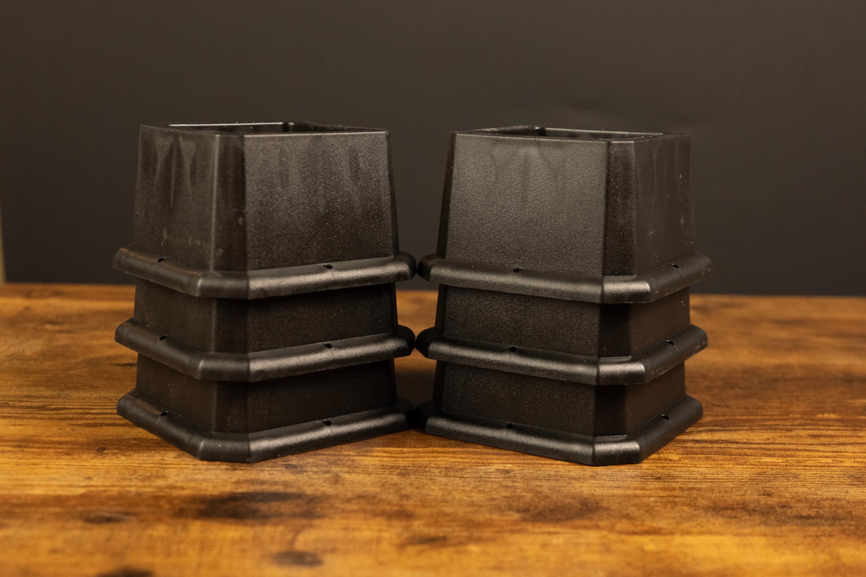Oversized Heavy Duty Bed Risers & Furniture Risers - Stackable Supports 12000 Lbs,Furniture Lifter/Square Bed Raising Blocks for Sofas, Couches, Desks (Black 4 Pack, Fits Huge 5.5 × 2 inch) customer photo 3