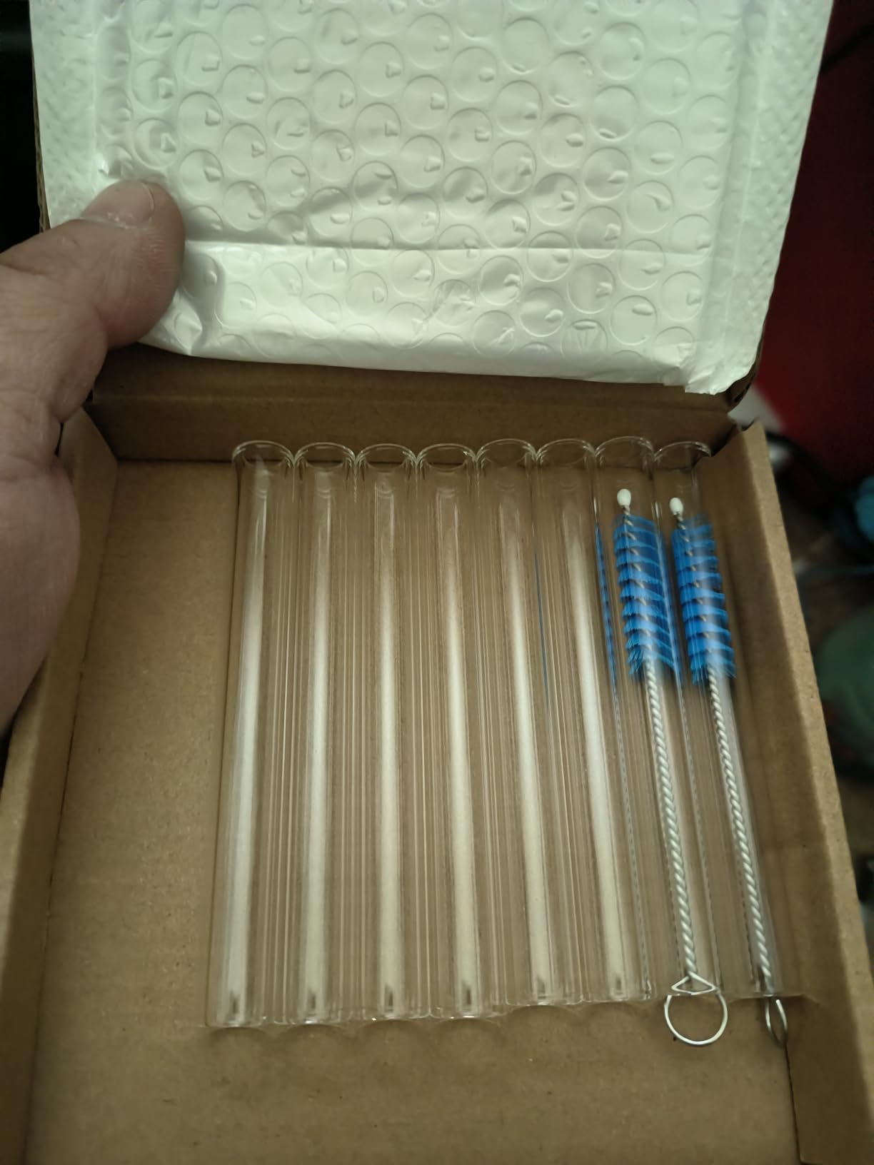 Premium Borosilicate Glass Tubes for Lab & Industrial Use - 10 Inch Long, 10mm OD, 2mm Thick, 8pcs Clear Tubes + 2pcs Straw Brushes - Glass Blowing Kit for Beginners, Scientific & Chemistry customer photo 1