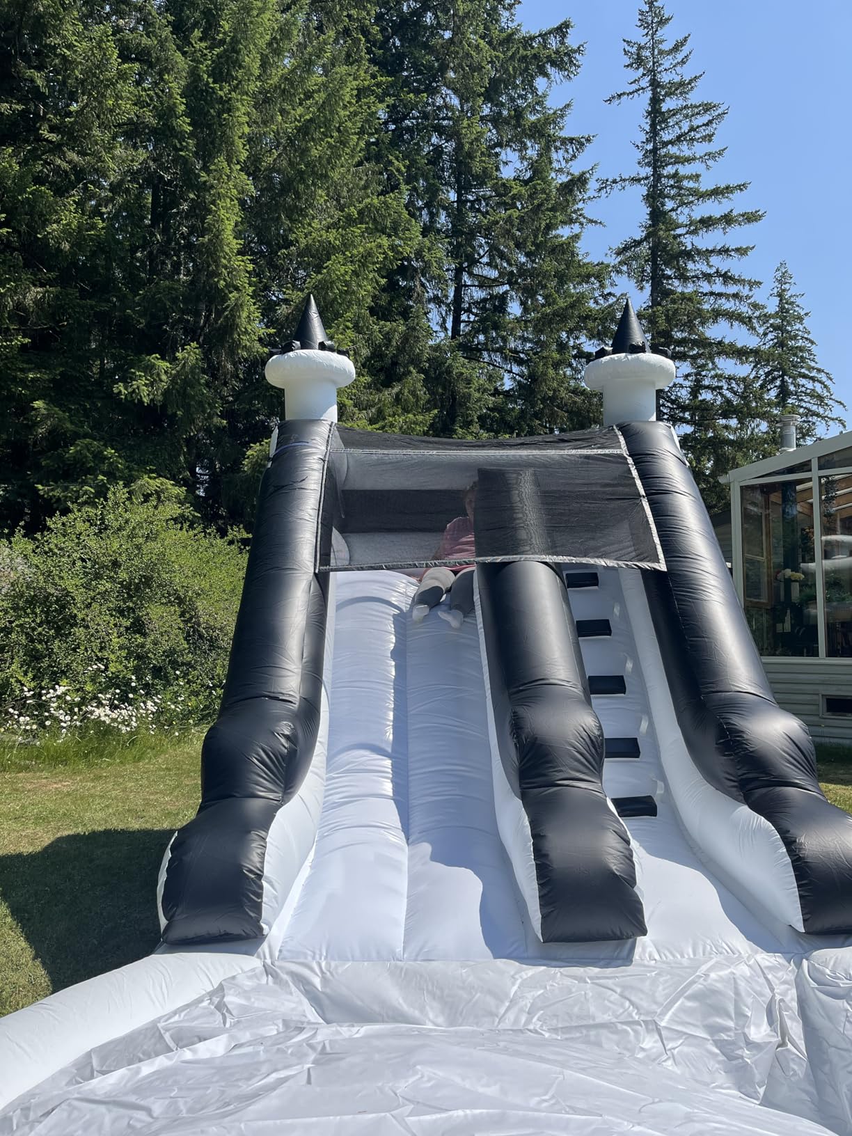 26FT(L) Commercial Water Slide for Adults Kids 【Double Water Slides&Giant Splash Pool】 100% PVC Inflatable Adult Water Slide with 1100W Blower, 15oz Heavy Duty Vinyl for Backyard Outdoor, 26x12x14ft customer photo 2
