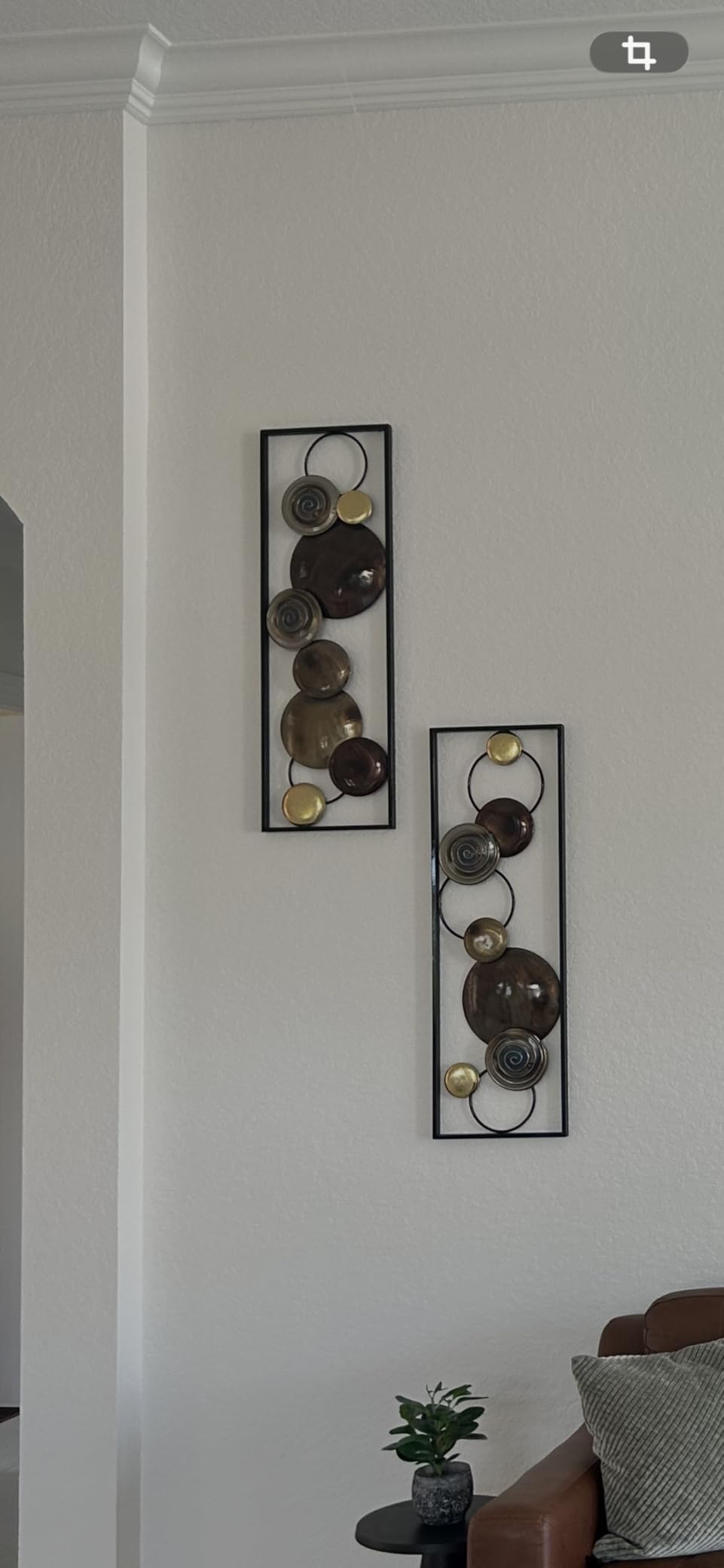 LuxenHome Metal Wall Art, Set of 2 Modern Multi-Color Abstract Metal Wall Decor Panels with Frame, 36 inch Hanging Sculpture customer photo 2