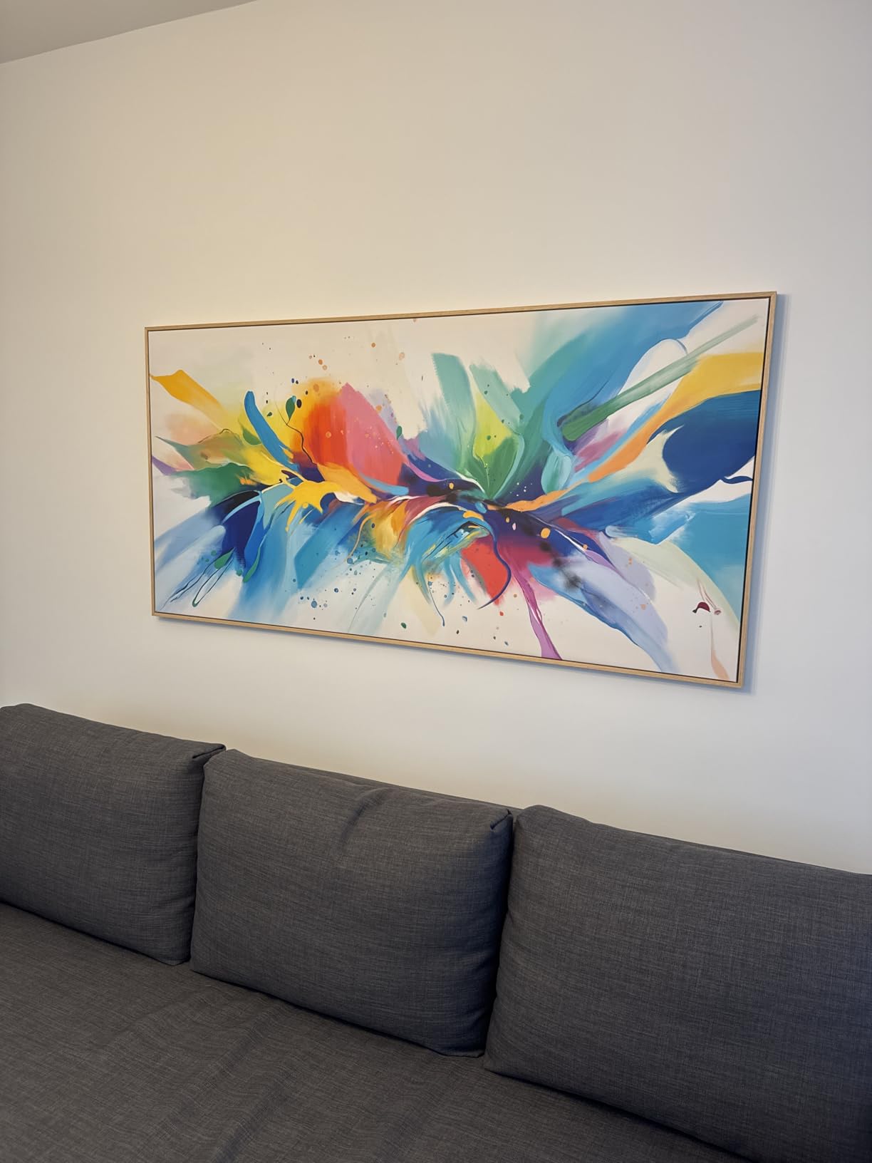 Framed Extra Large Blue Abstract Wall Art for Living Room, Modern Canvas Prints Painting Artwork for Walls, Minimalist Abstract Pictures for Living room Dining Room Bedroom Office Wall Decor 30x60 In customer photo 2