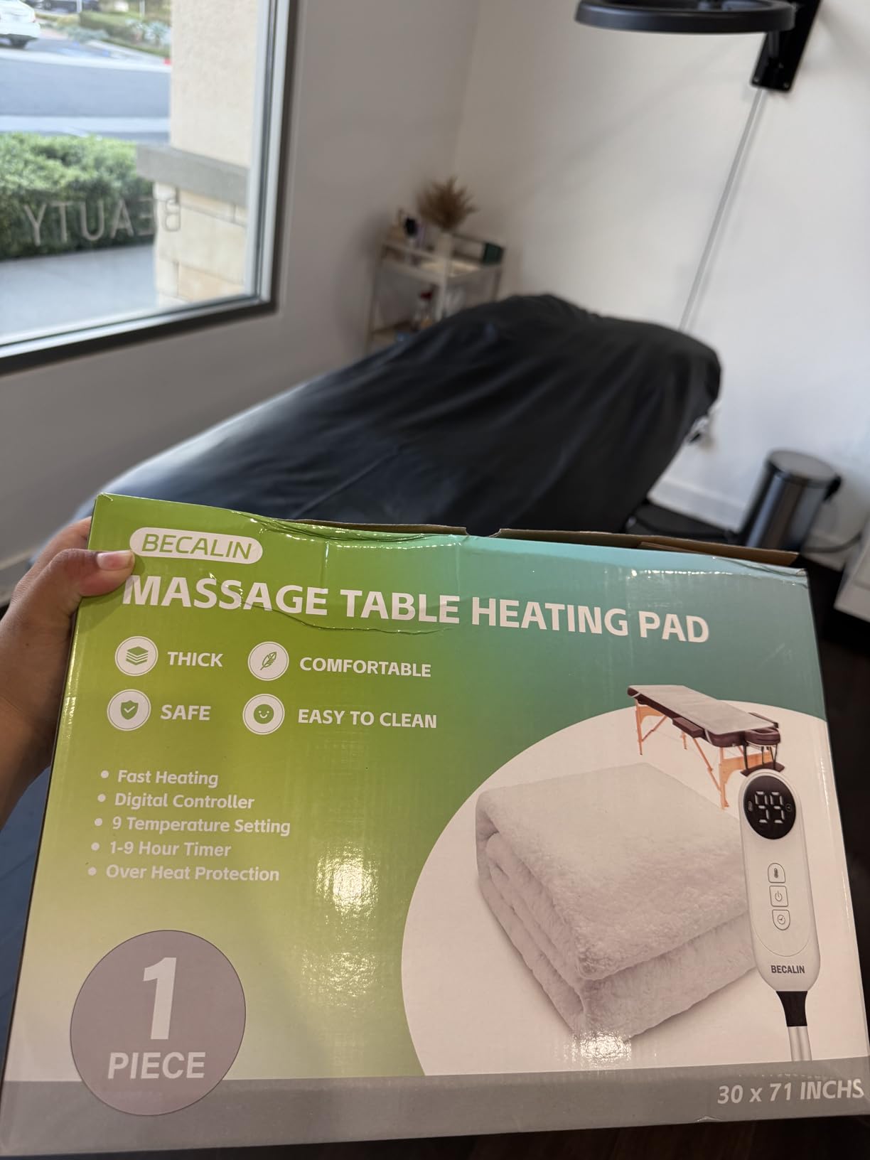 Massage Table Warmer Heating Pad Professional SPA Massage Bed Warmer with Timer, 9 Heat Settings, Overheat Protection for Massage Bed & Spa, Thickened & Soft Fleece, 30