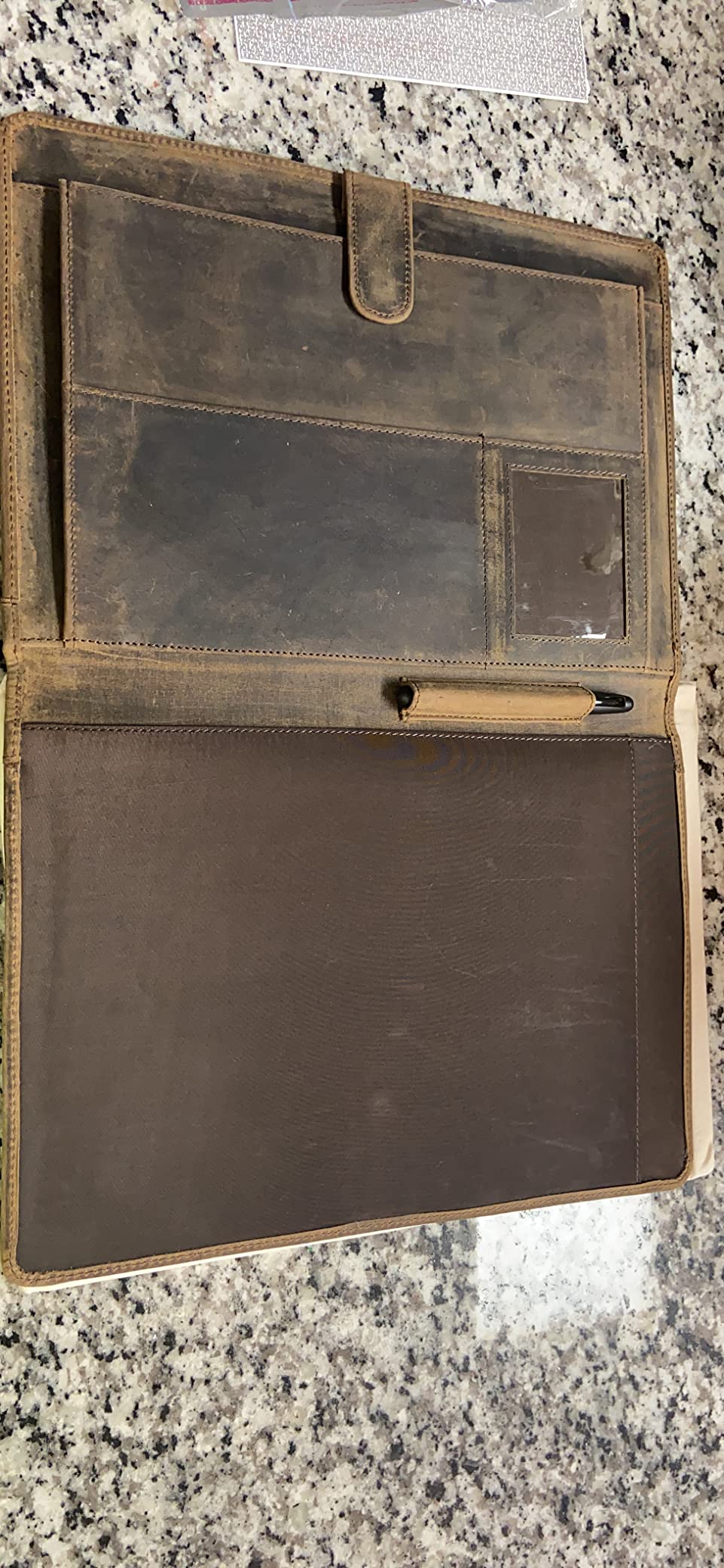 KomalC Leather Portfolio with Zipper Closure | Business Padfolio for Documents, Tablets & Accessories | Vintage Full-Grain Leather Organizer for Professionals customer photo 1