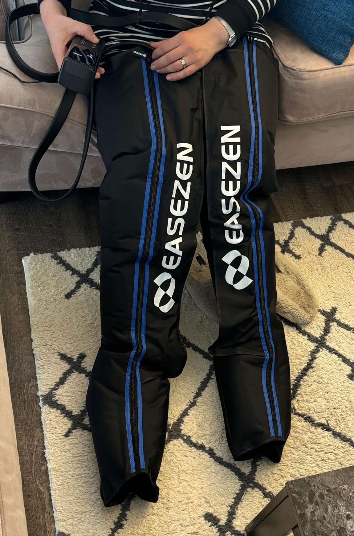 EaseZen Leg Compression Massager for Circulation and Pain Relief, Leg Recovery Compression System for Fast Recovery of Foot, Calf and Thigh, Relieve Edema, Reduce Muscle Fatigue customer photo 1