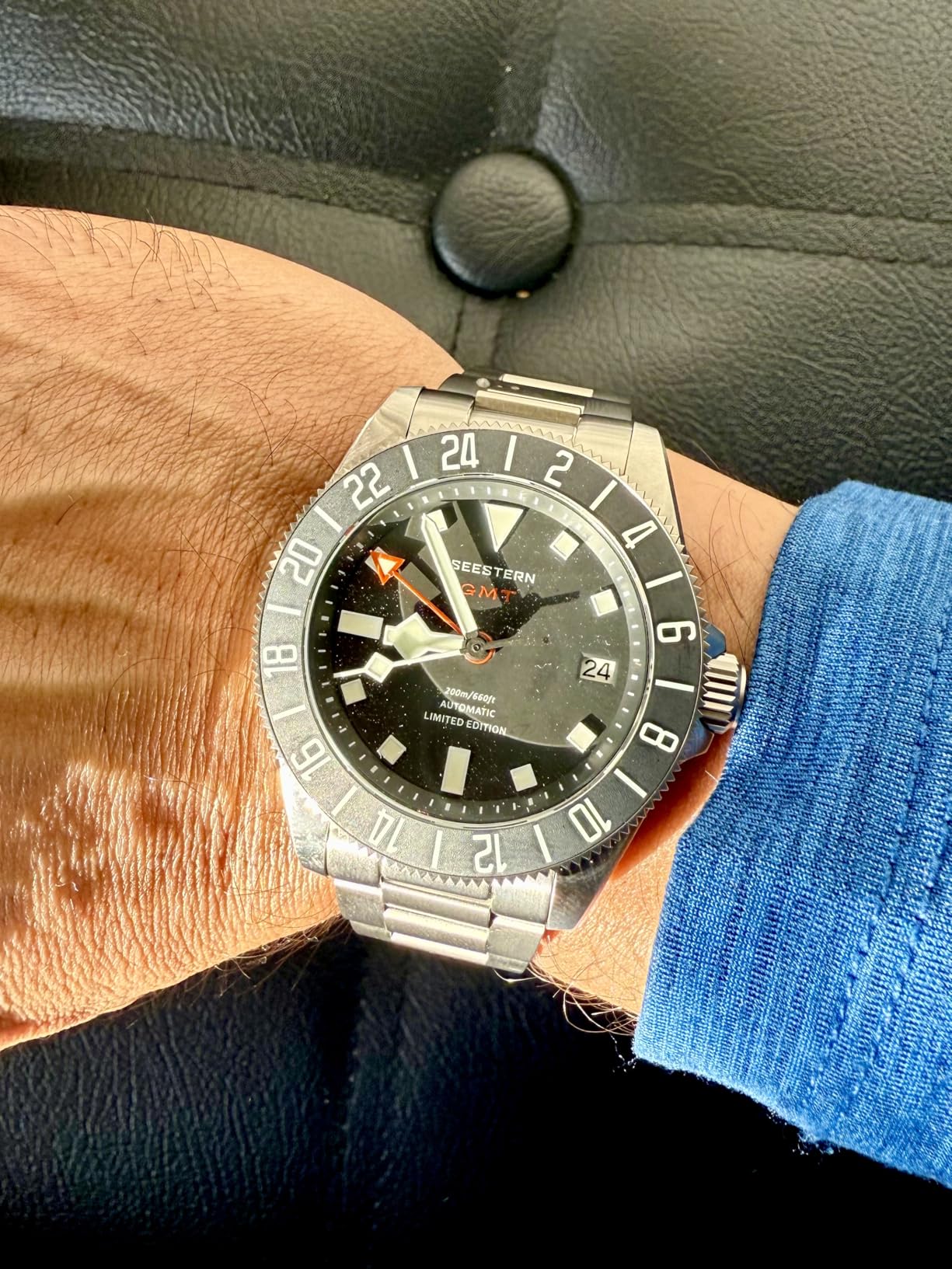 Sugess Seestern Titaniumn GMT Bezel 39MM S462.K Diving Mens Watch customer photo 2