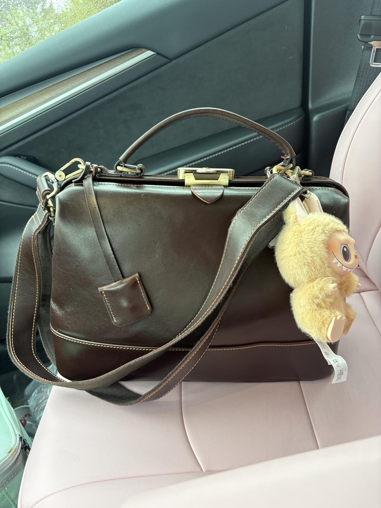 CONTACTS Doctor Bag Purse for Women Luxury Leather Handbag with Lock Shoulder Bag Vintage Top Handle Bag customer photo 1